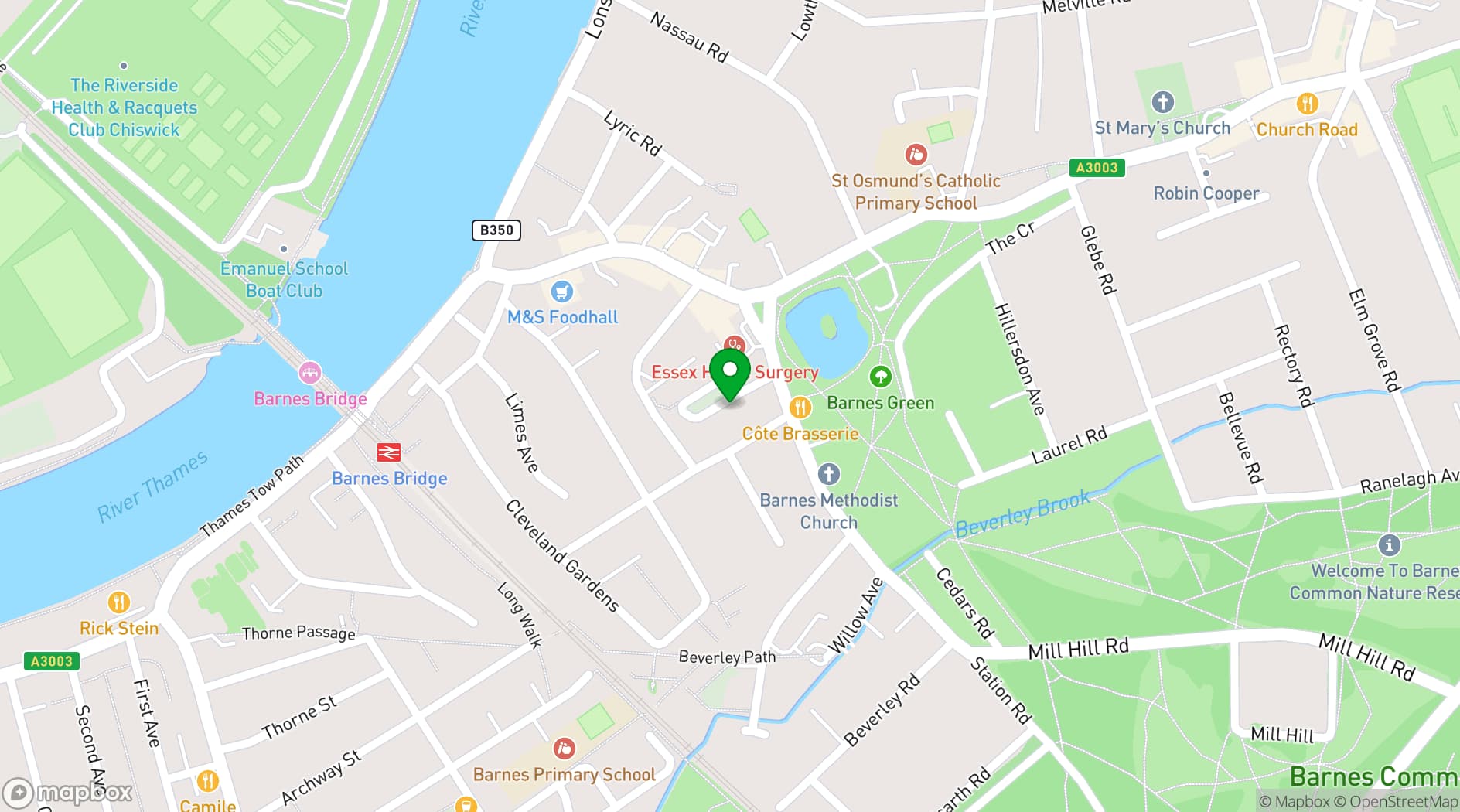 Map showing OSO Arts Centre