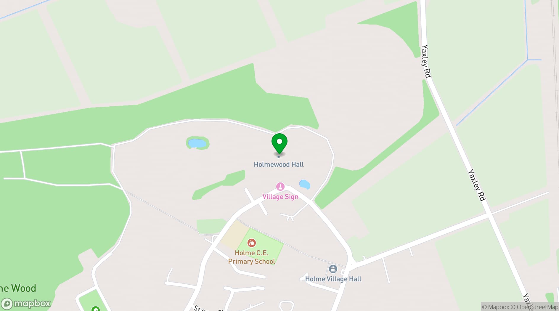 Map showing Holmewood Hall