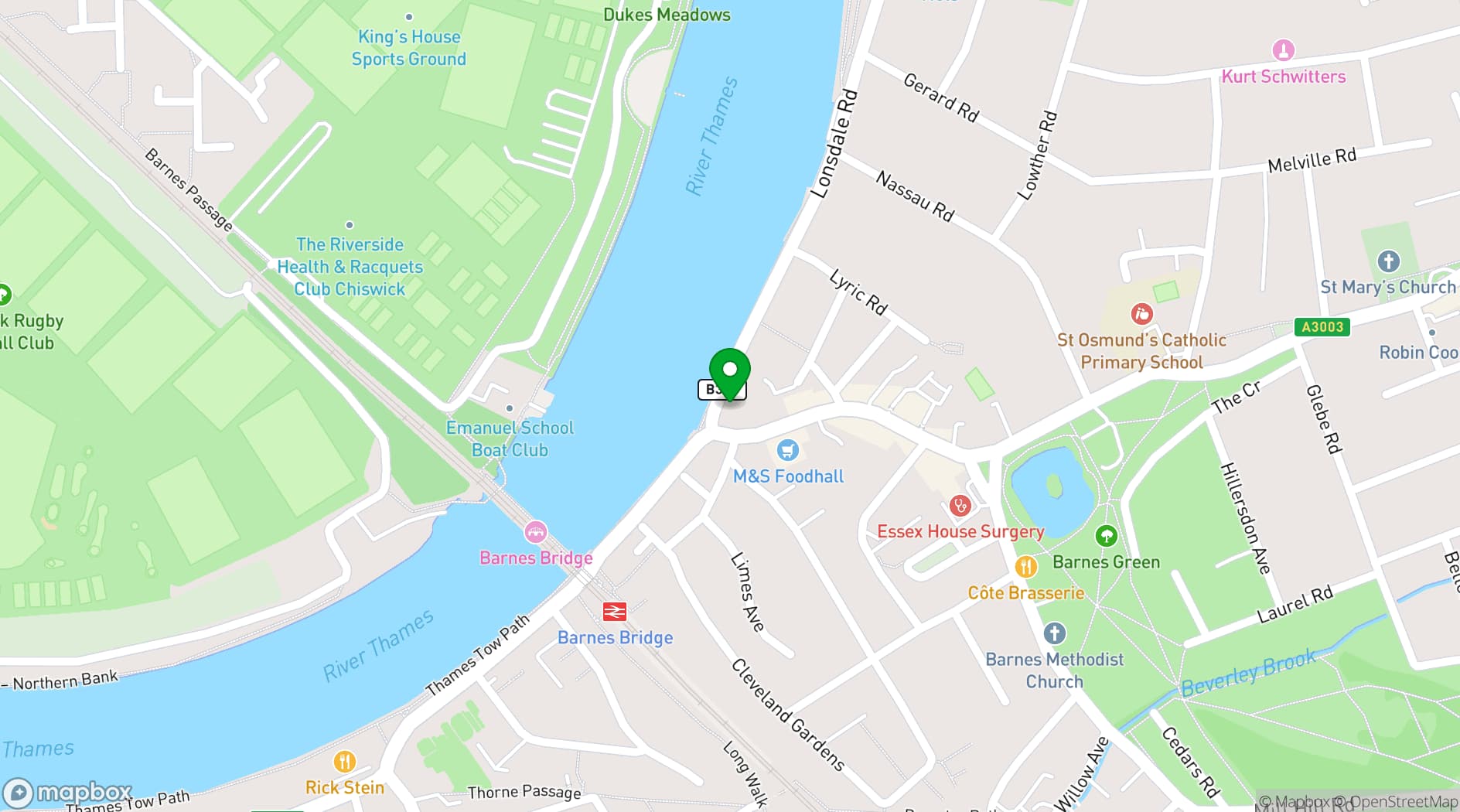 Map showing Bull's Head