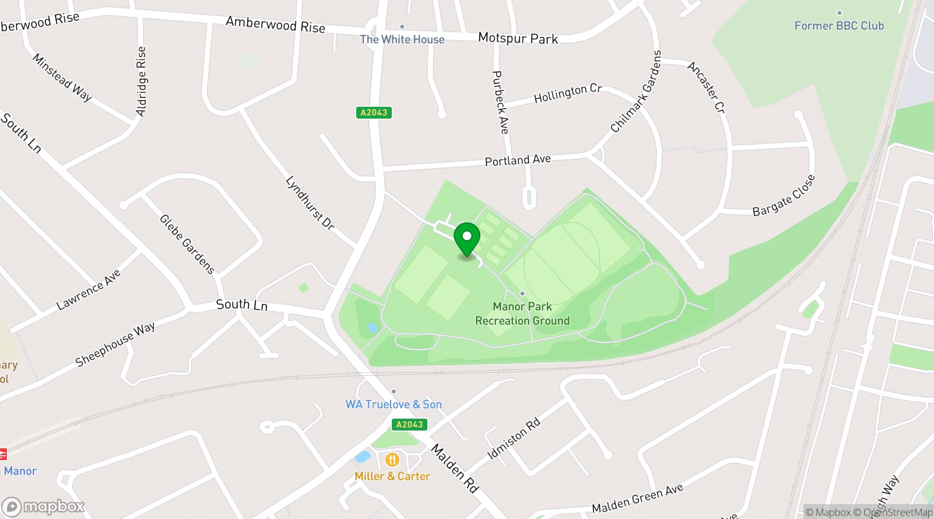 Map showing Shiraz Mirza Community Hall