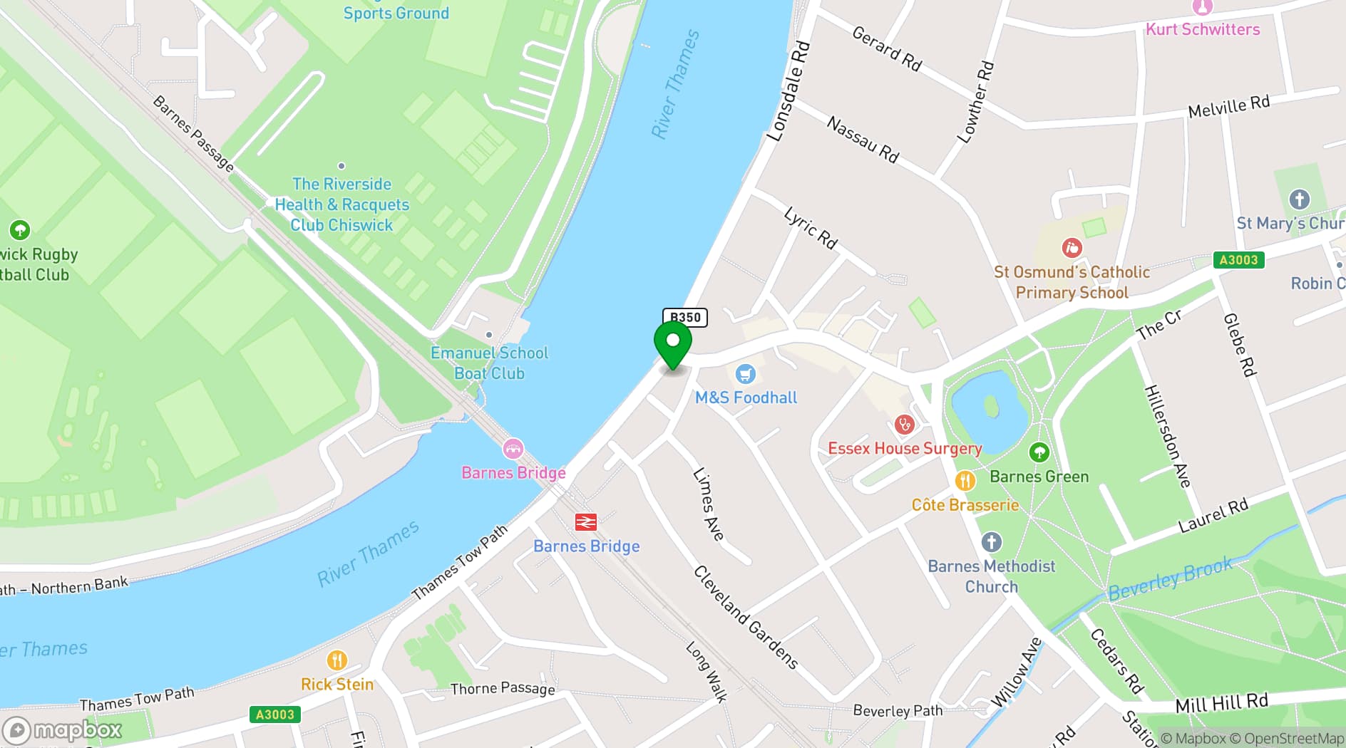 Map showing Riverside Gallery