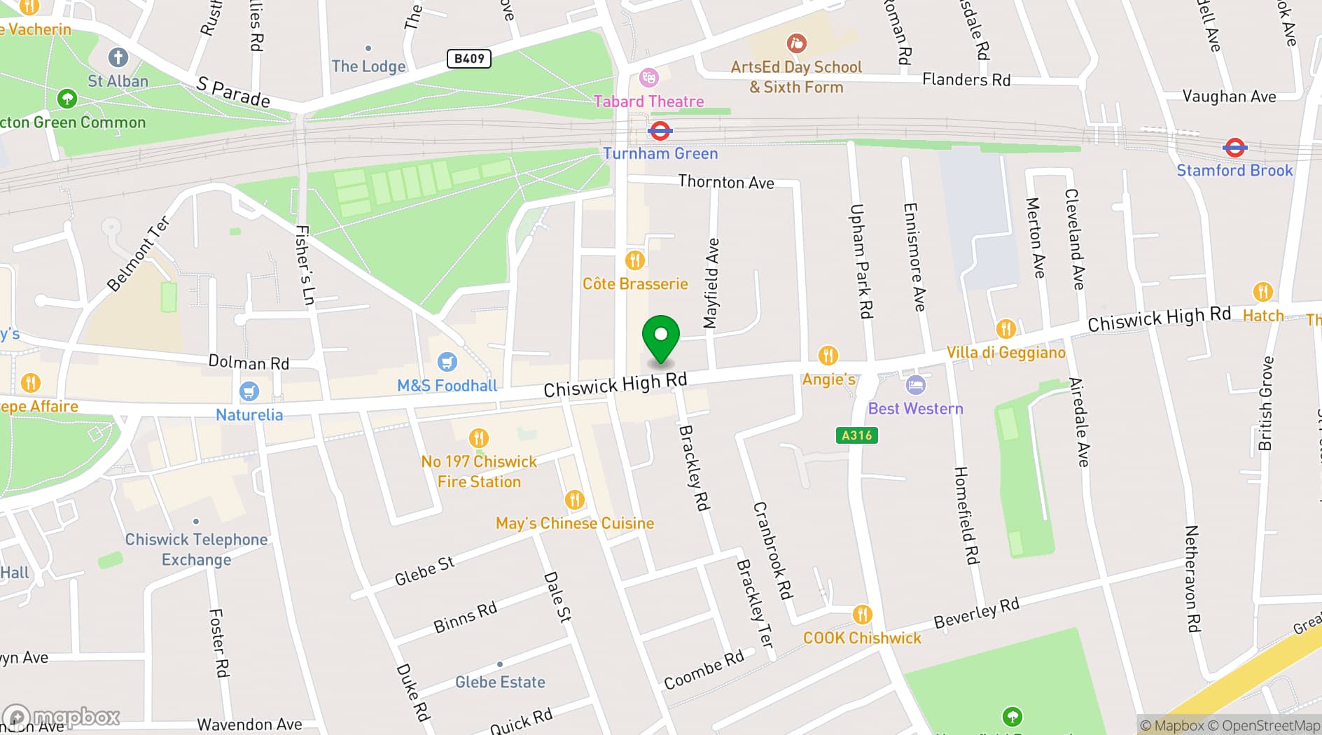 Map showing High Road House