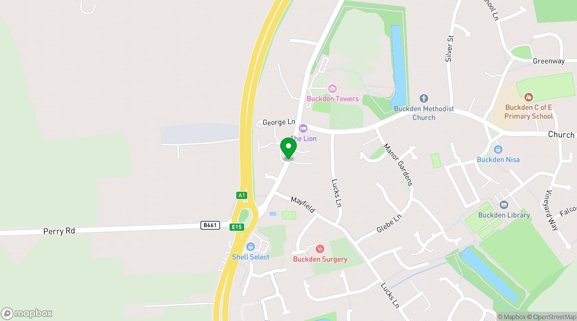 Map showing The Lion Hotel