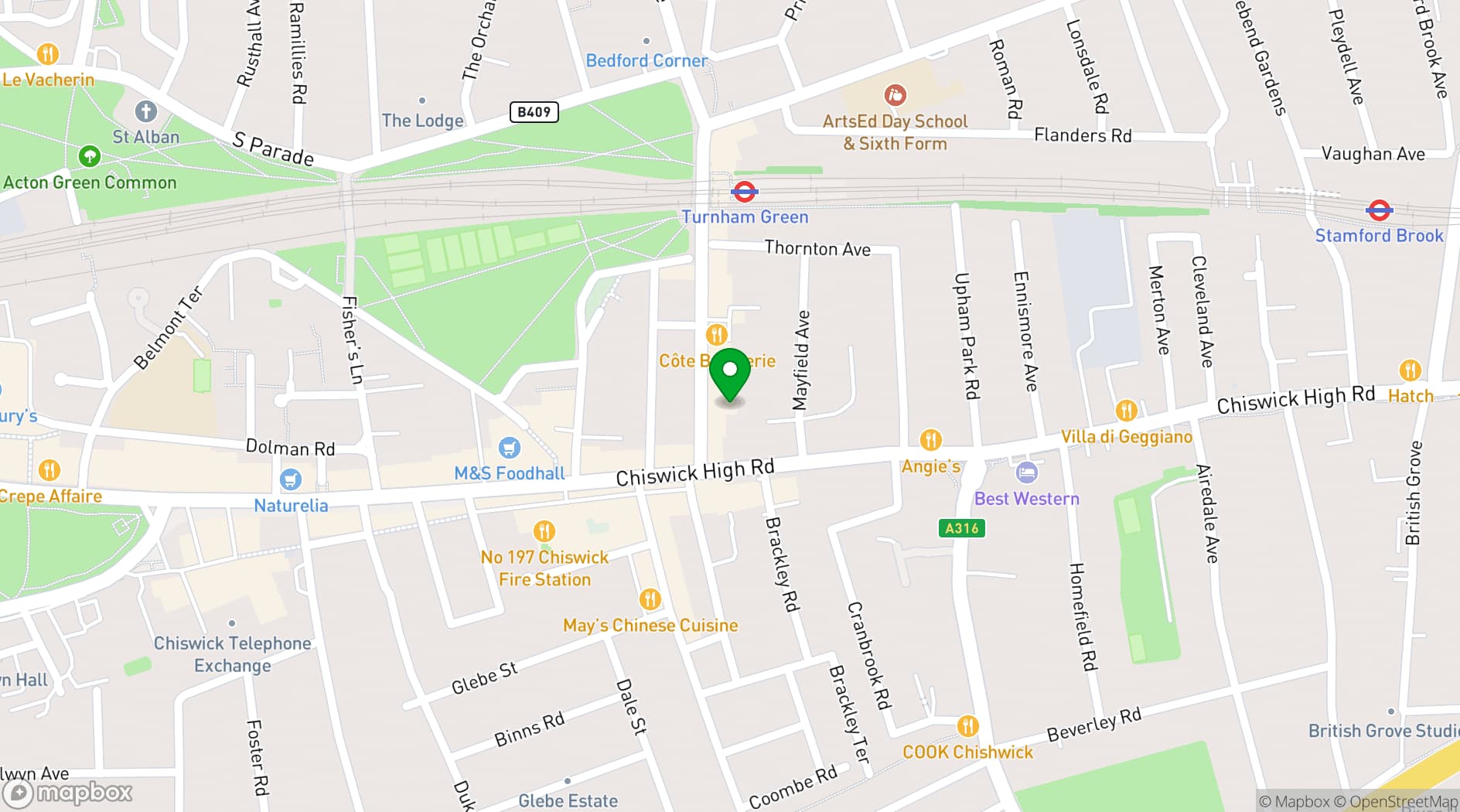 Map showing Barrecore Chiswick
