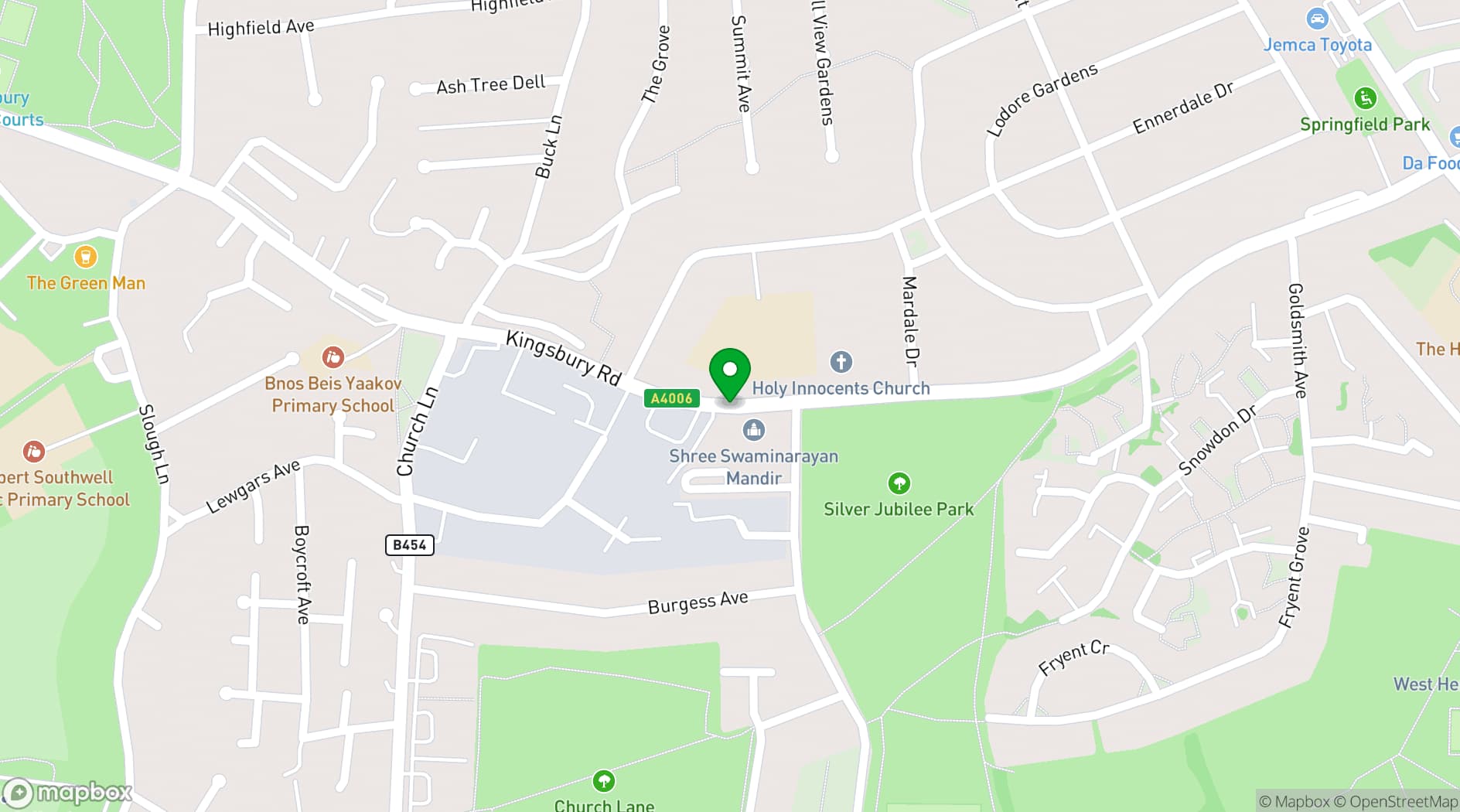Map showing A&B Films Studio