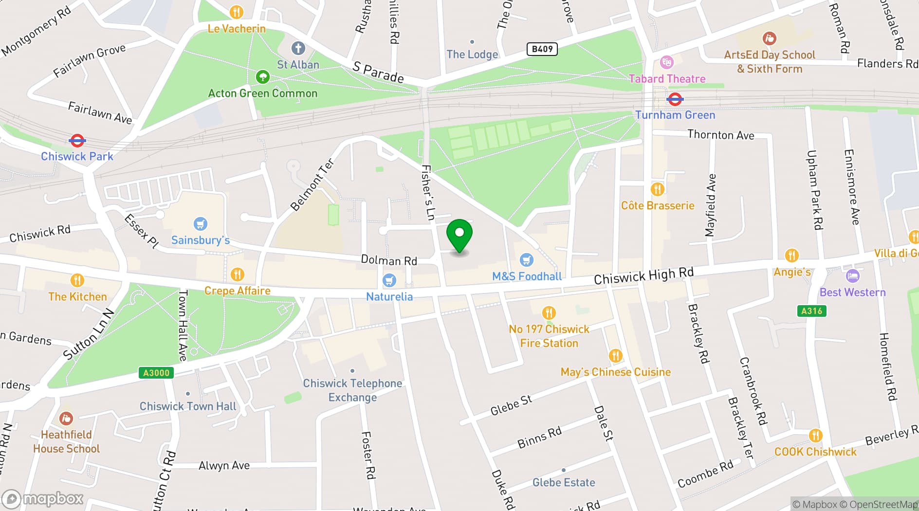 Map showing Spaces Chiswick