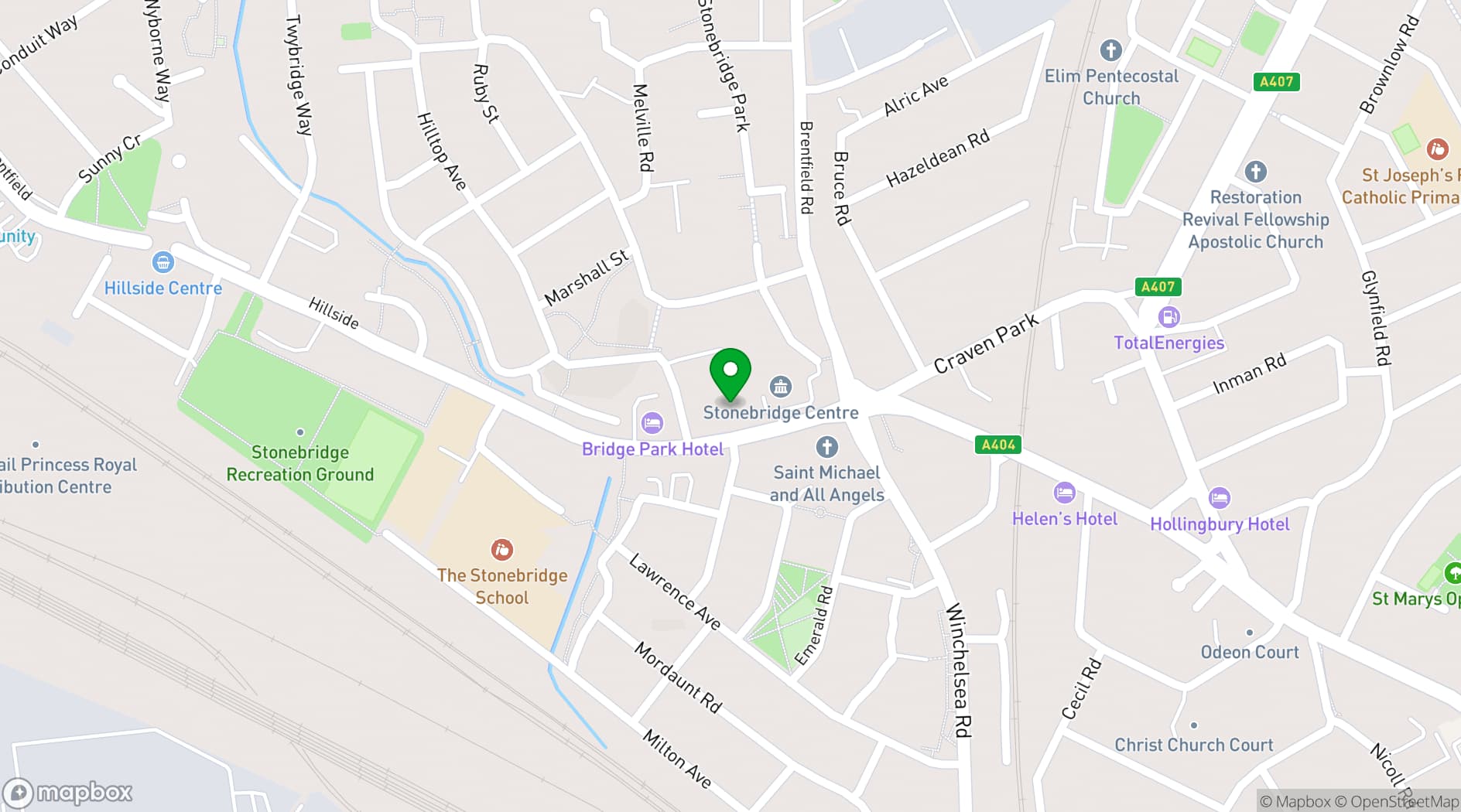 Map showing Destiny Hall