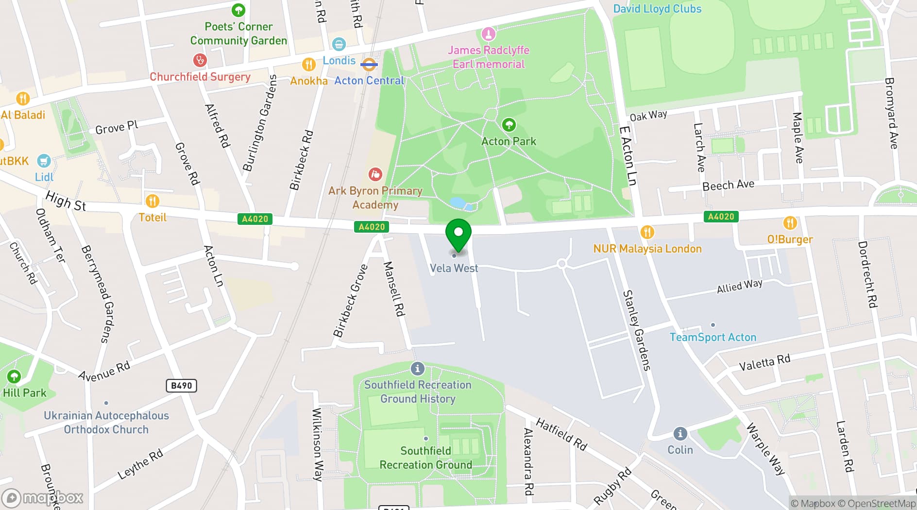 Map showing The Vale Studios