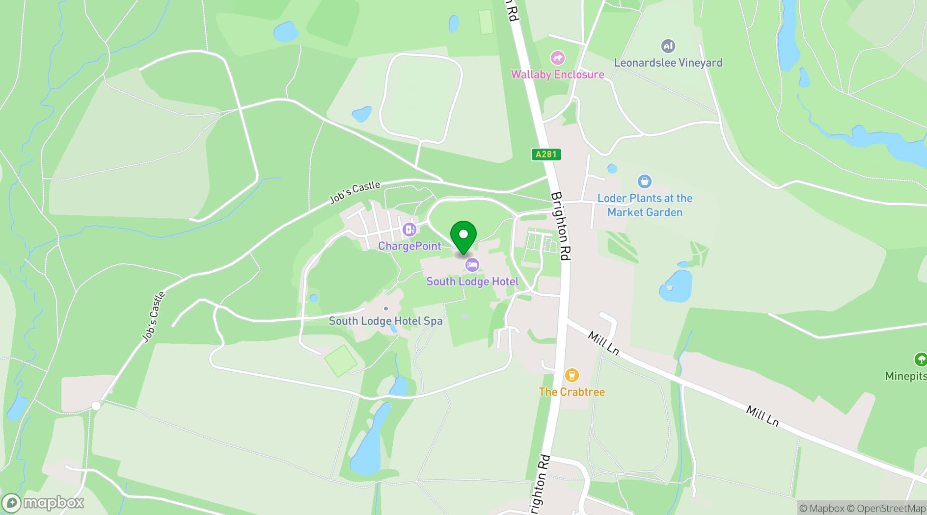Map showing South Lodge