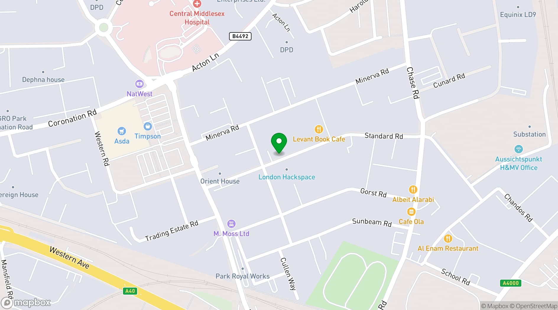 Map showing Treasure Room London