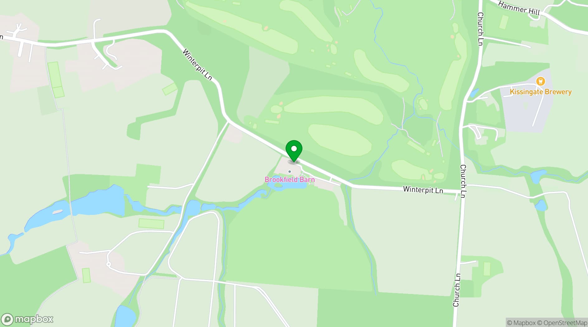 Map showing Brookfield Barn