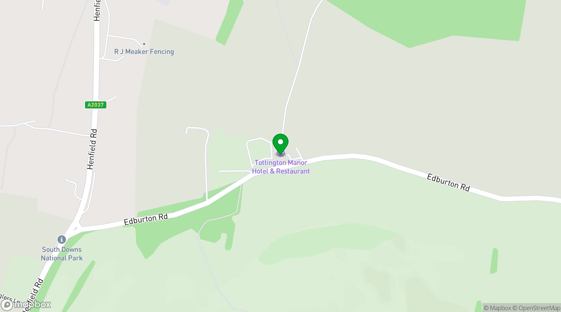 Map showing Tottington Manor