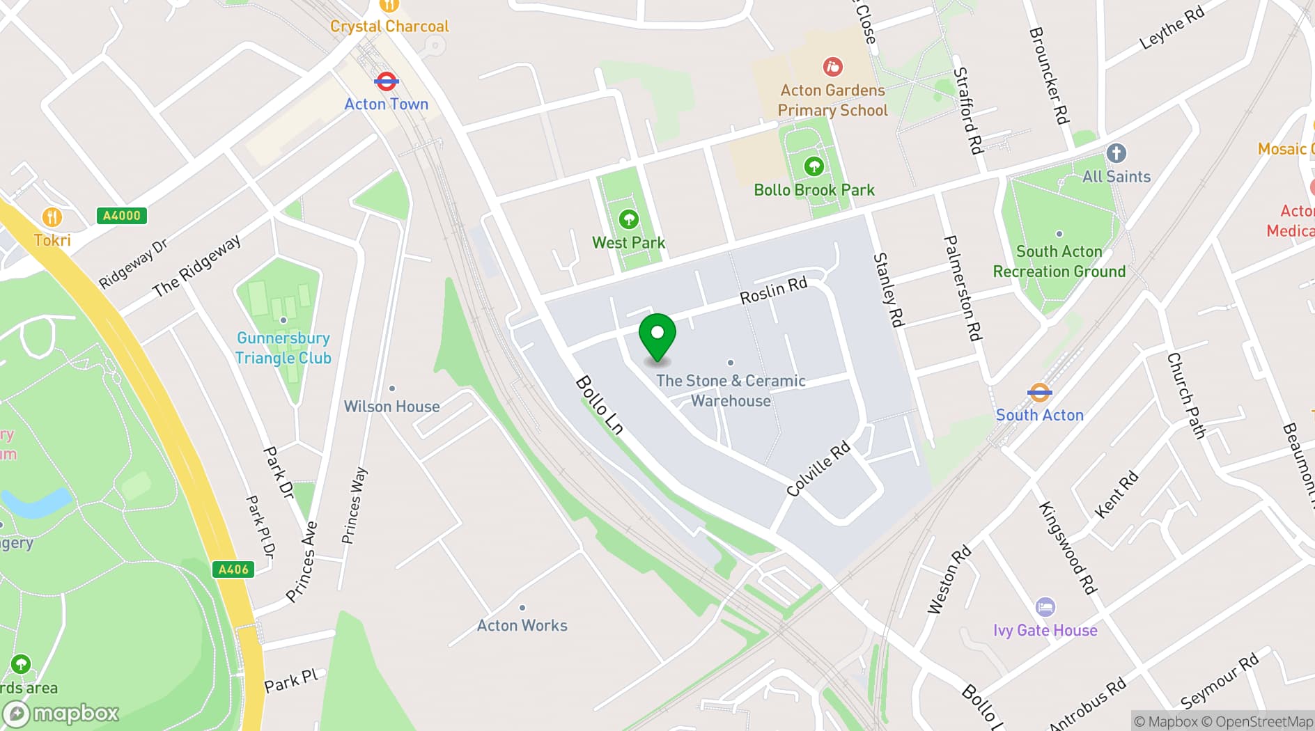 Map showing Bluehawk Studio