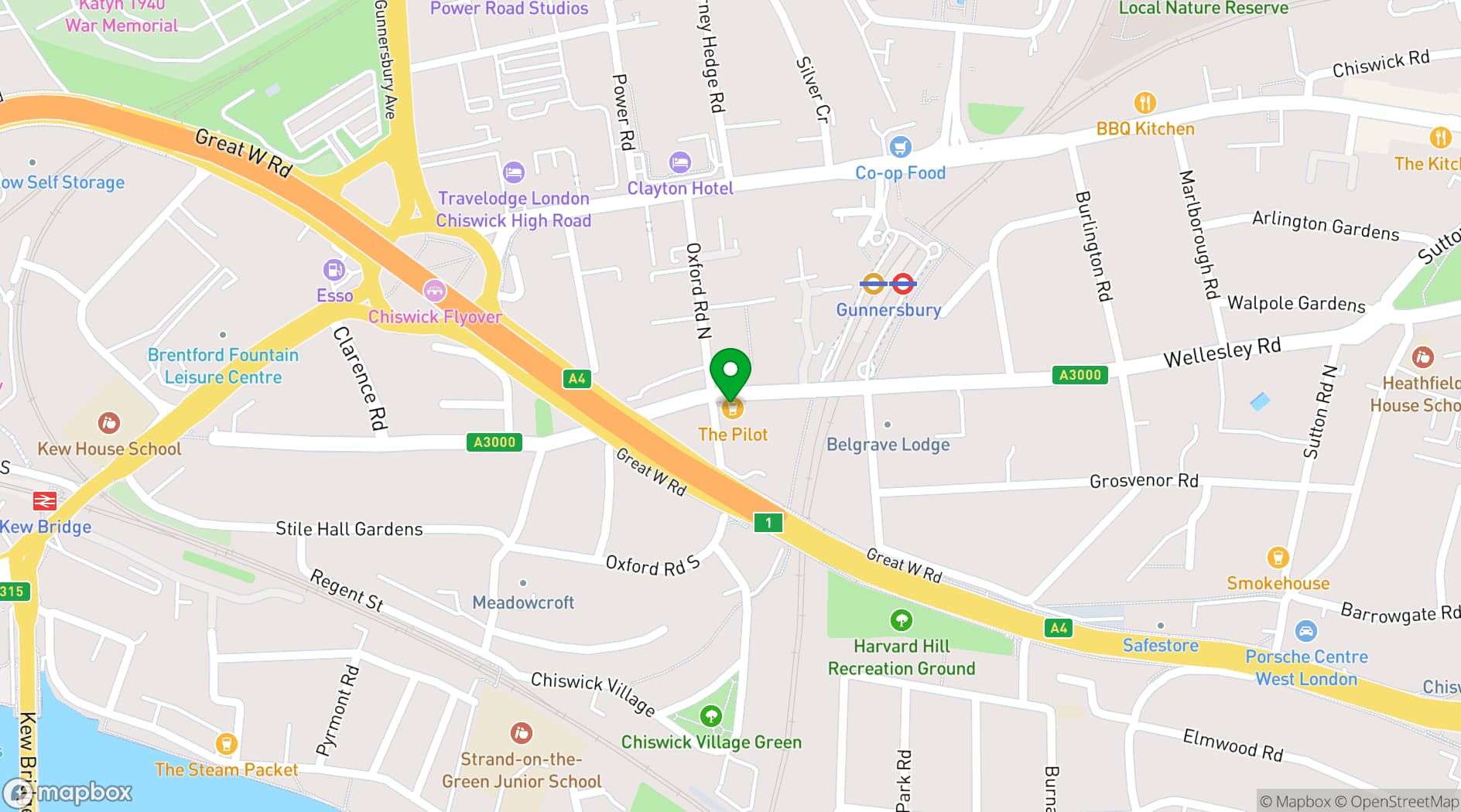 Map showing The Pilot Chiswick