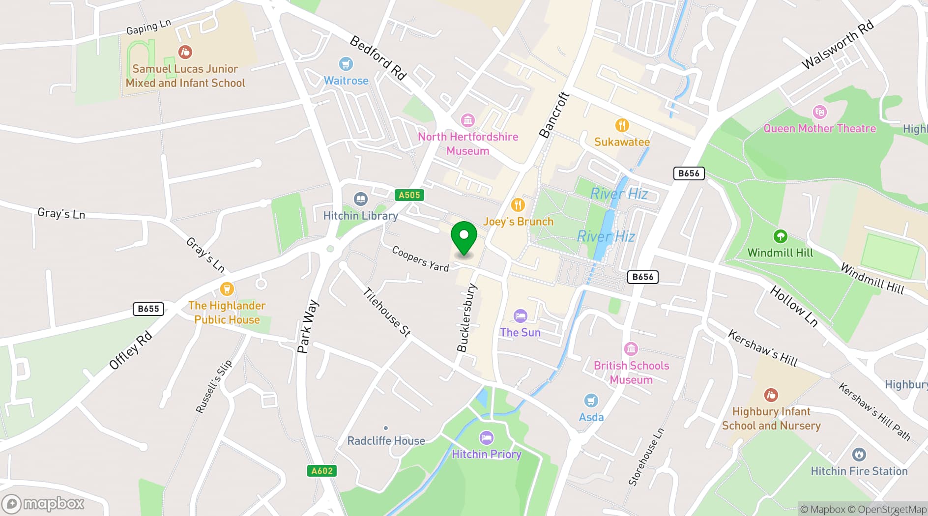Map showing The Glasshouse