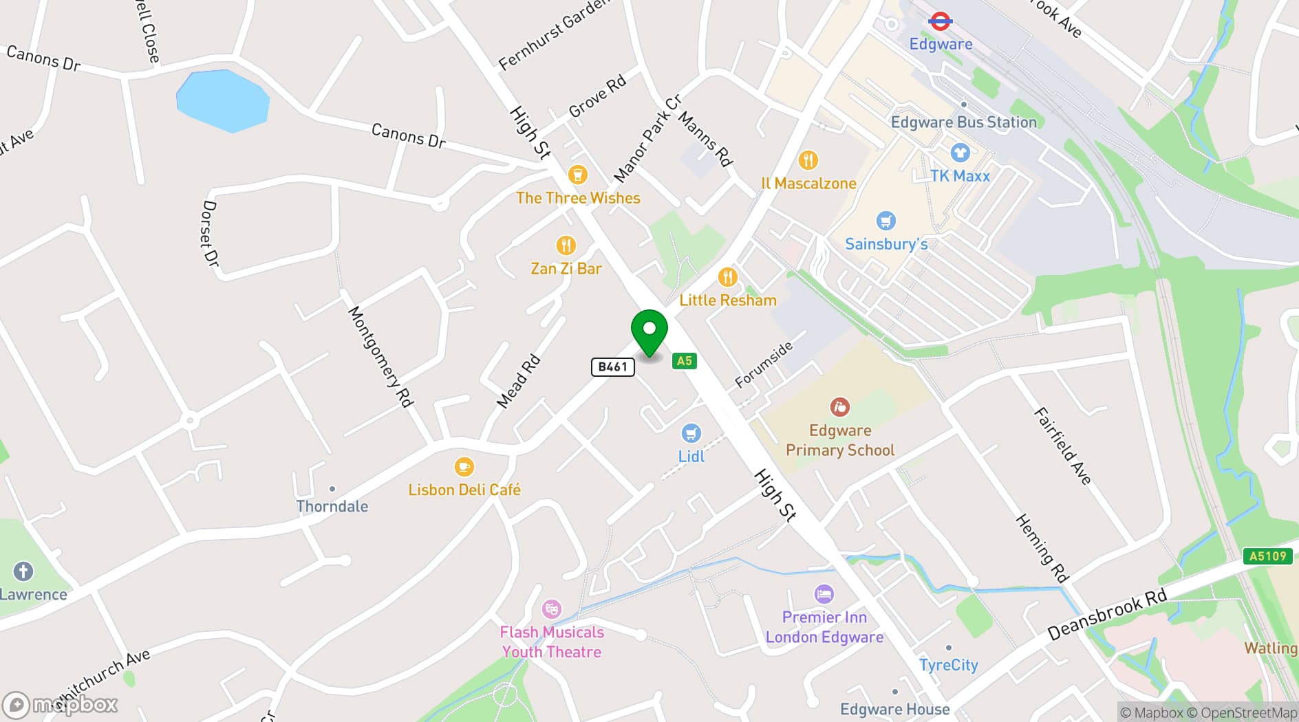 Map showing Oscaar Banqueting