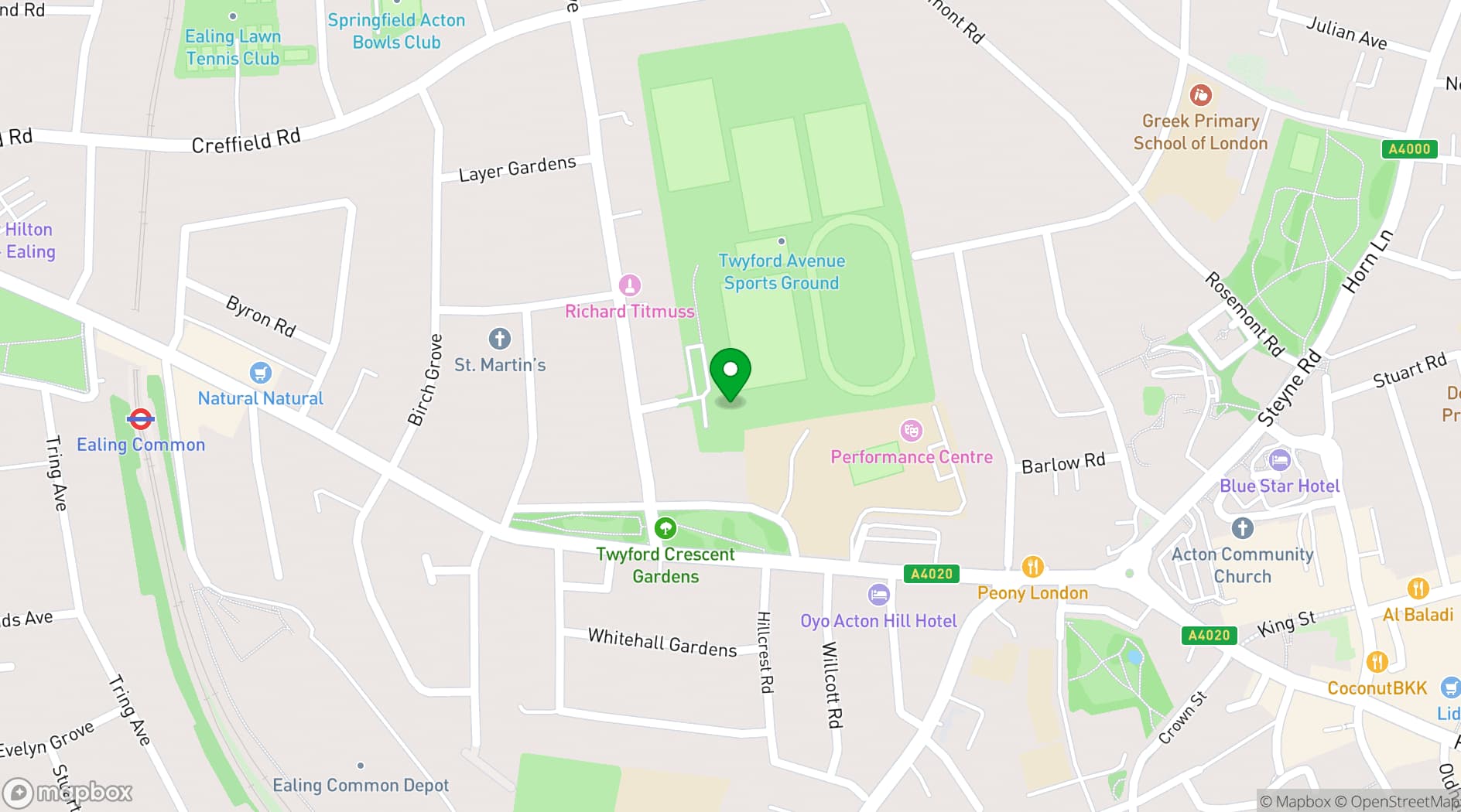Map showing Sunset Cinema 