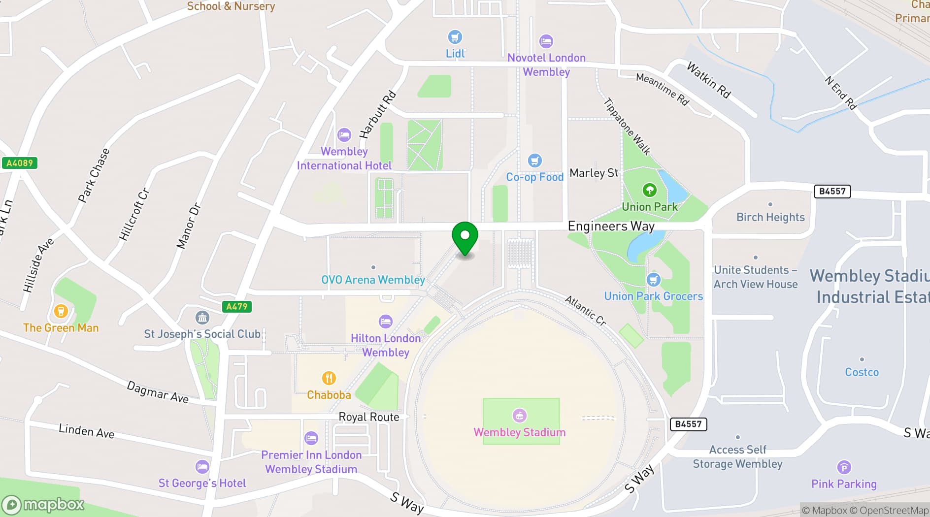 Map showing The White Horse Wembley
