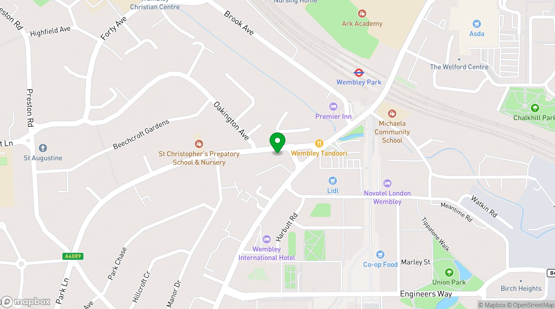 Map showing O'Shea's