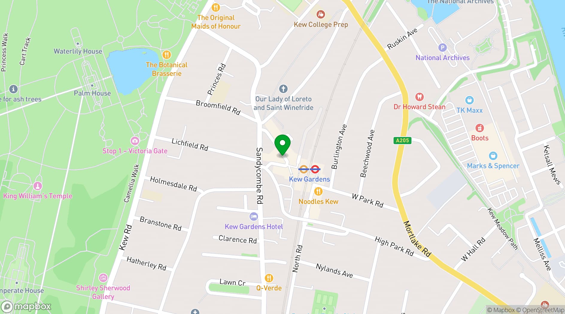 Map showing Tap on the Line