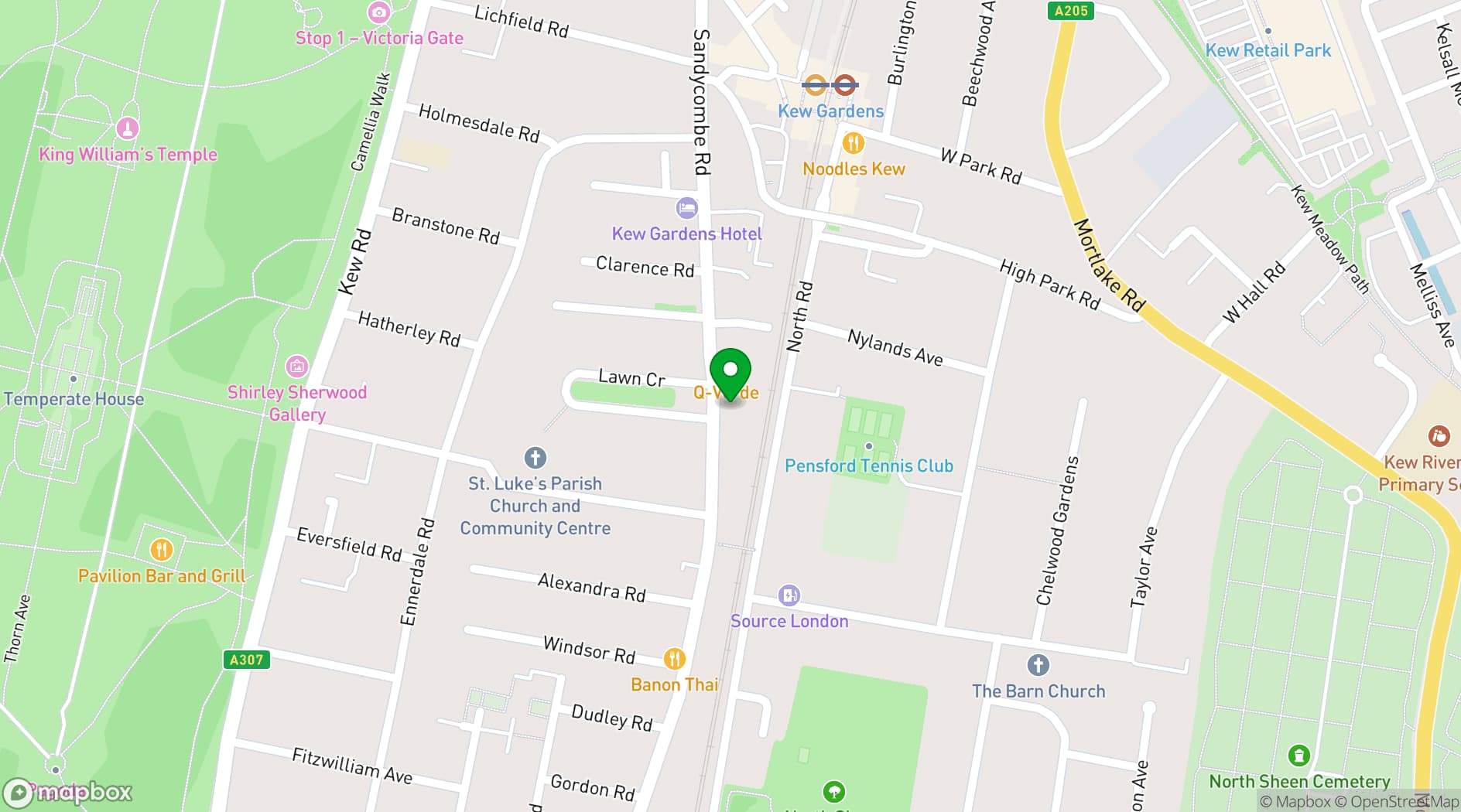 Map showing Rara Kew