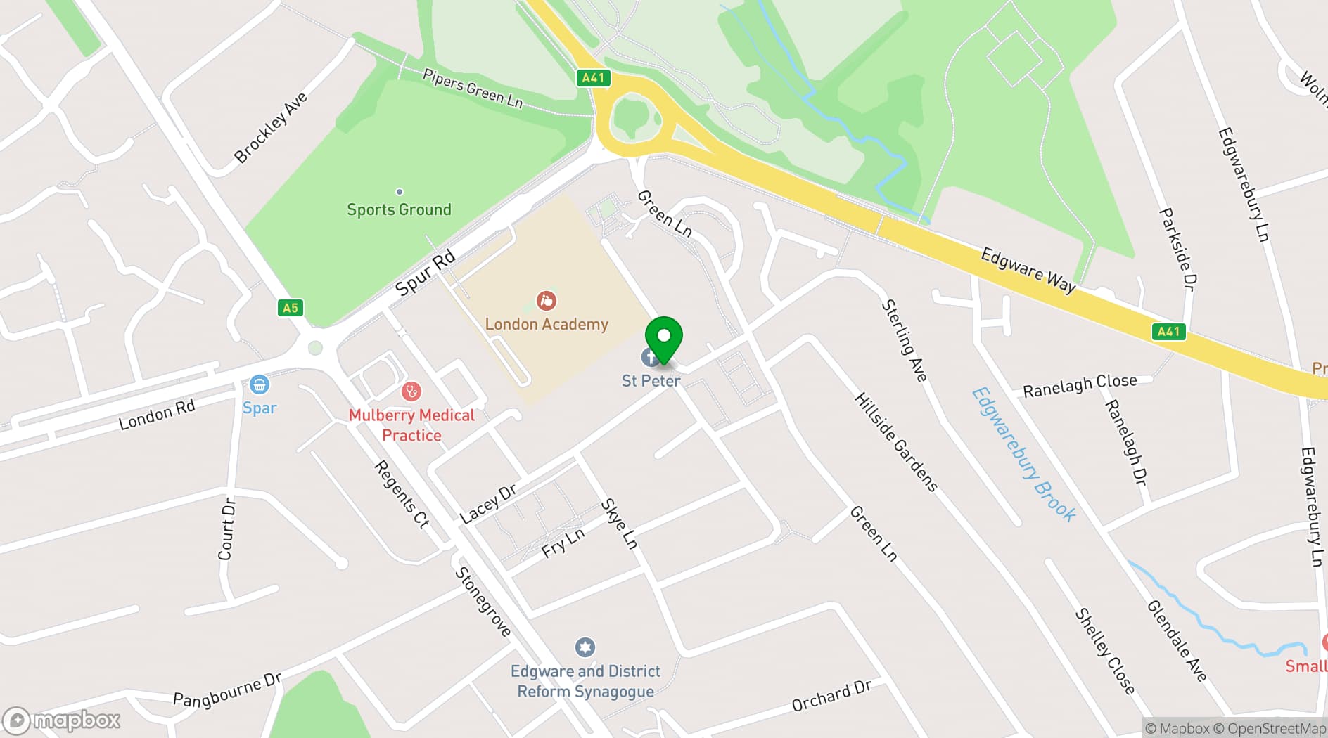 Map showing OneStonegrove Community Centre