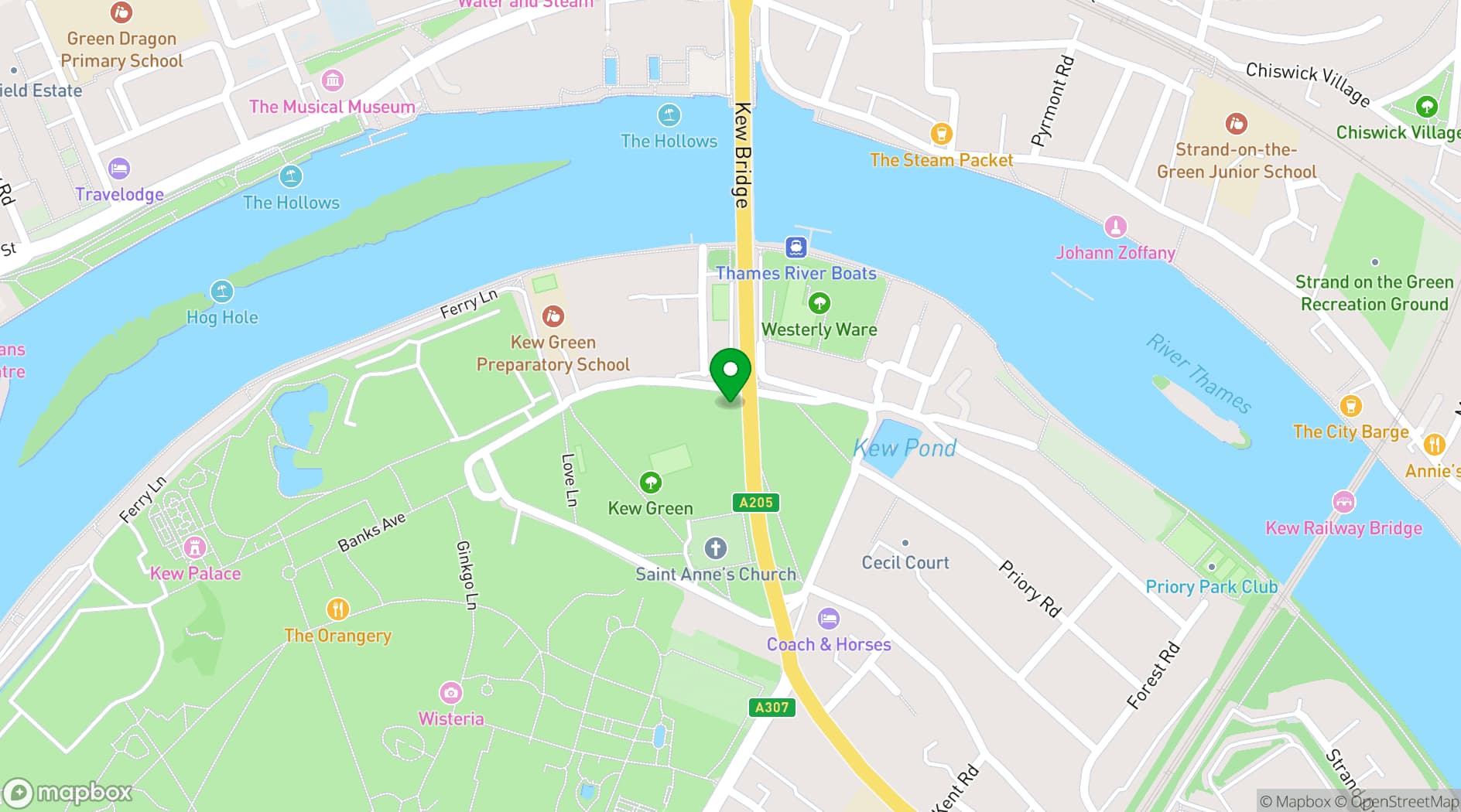 Map showing Kew Cricket Club