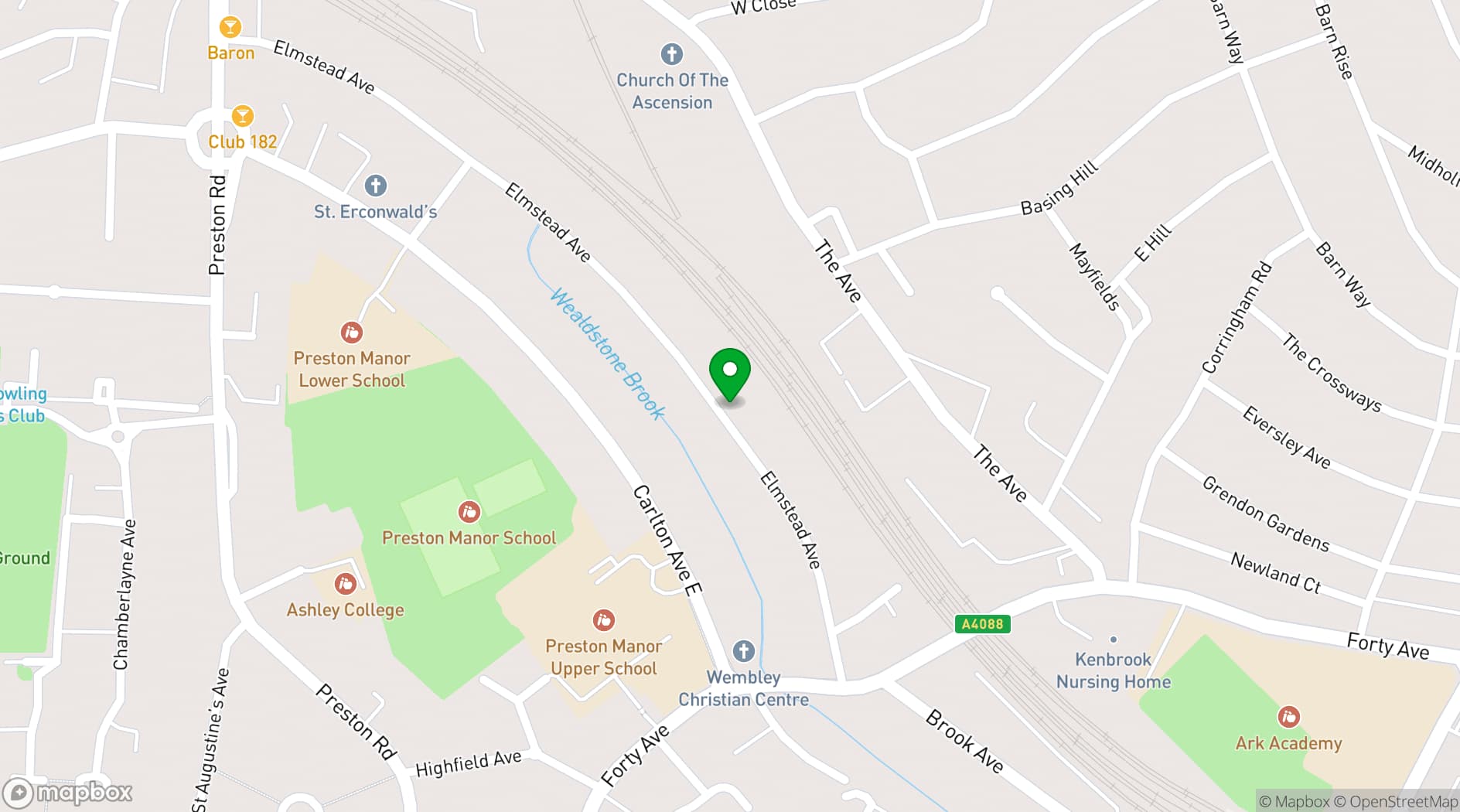 Map showing Thirsty Work Bars