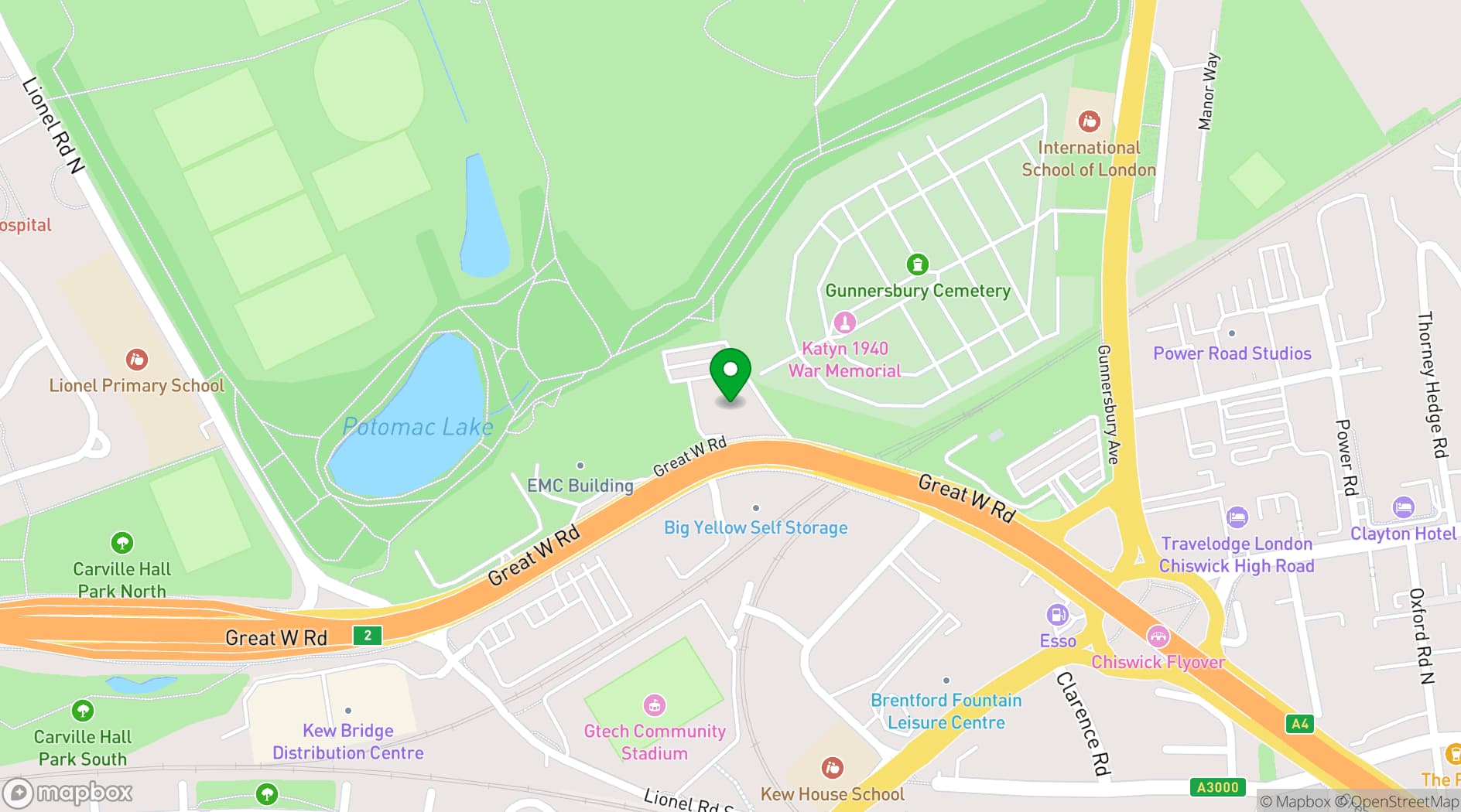 Map showing The Golf Rooms