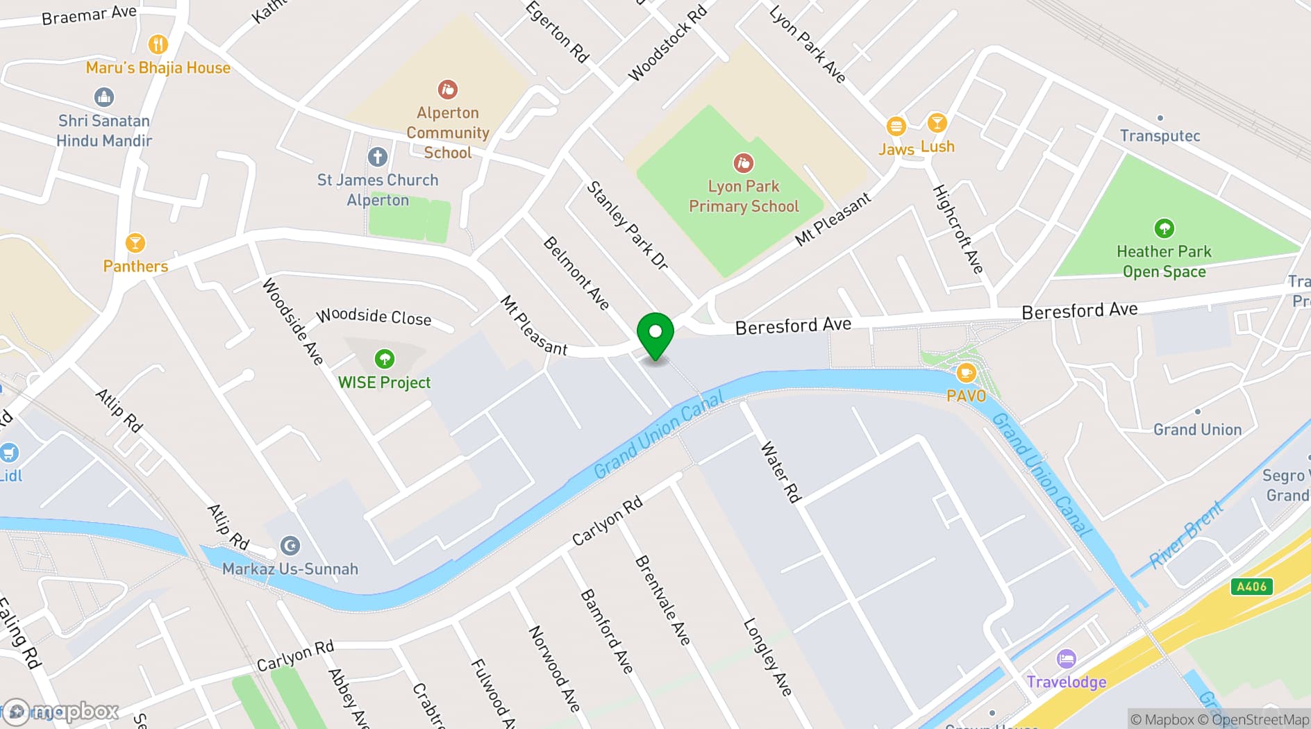 Map showing Liberty Workspace