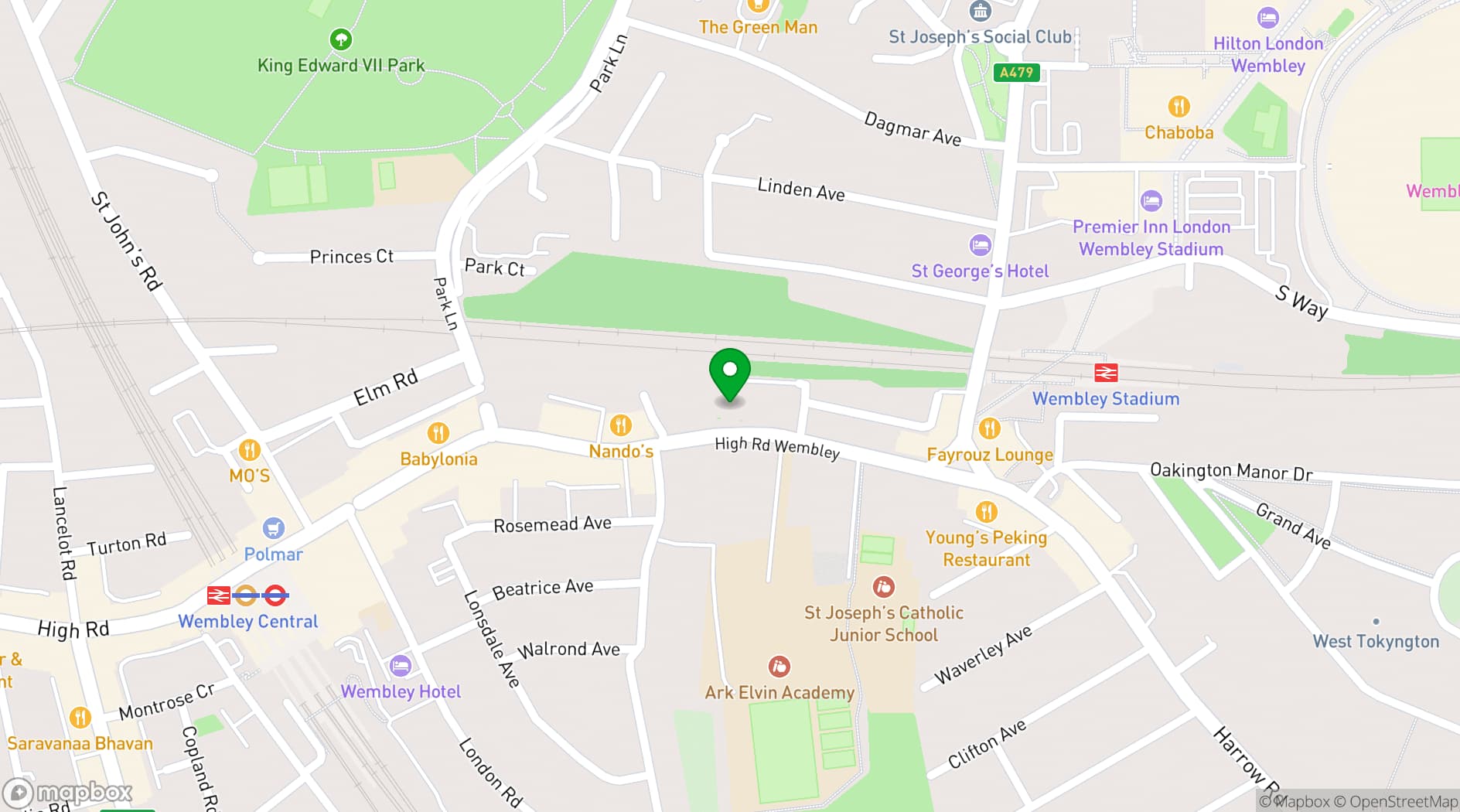 Map showing London Rangers Fc