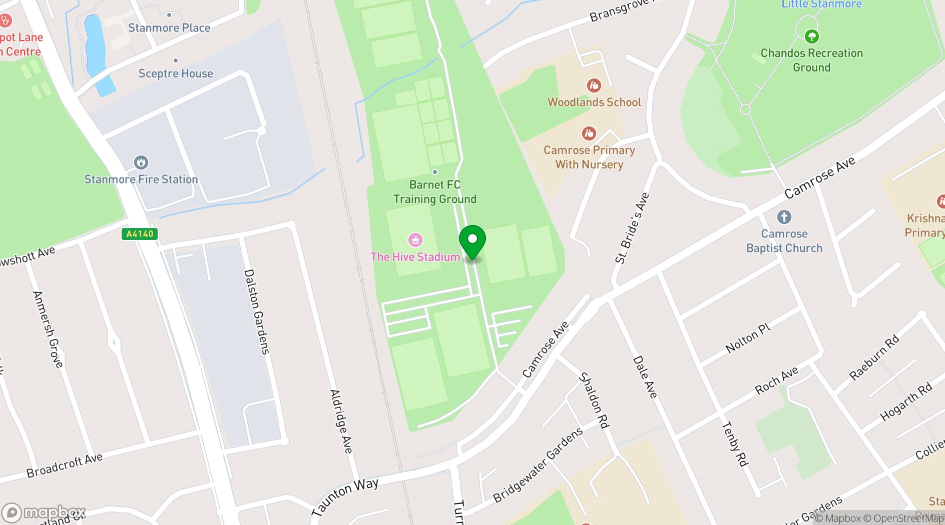 Map showing The Hive London