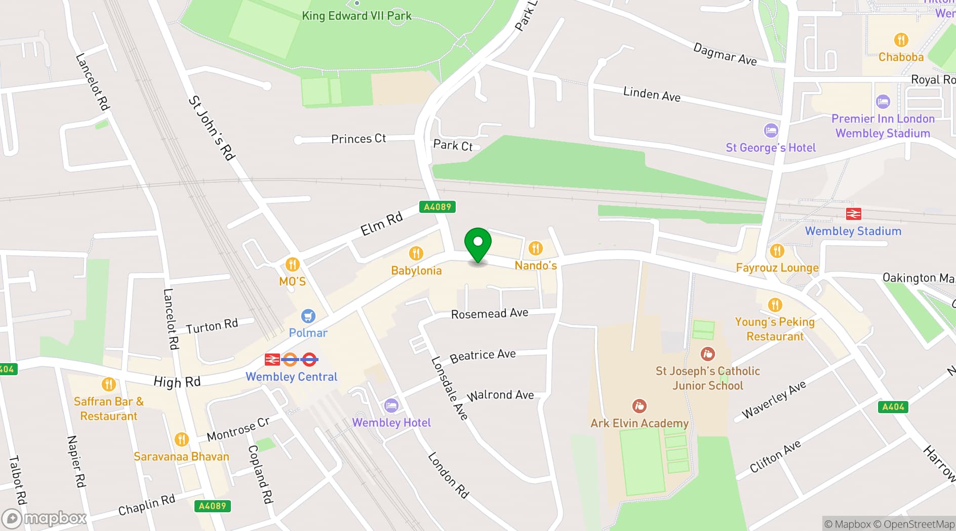 Map showing Potters House Wembley