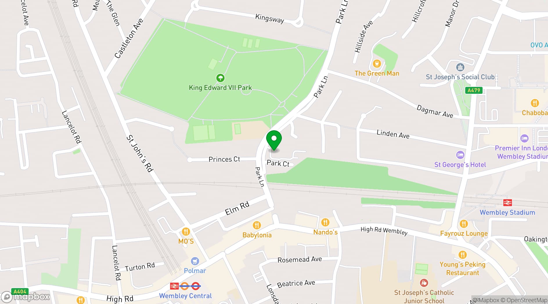 Map showing Park Lane Methodist Church
