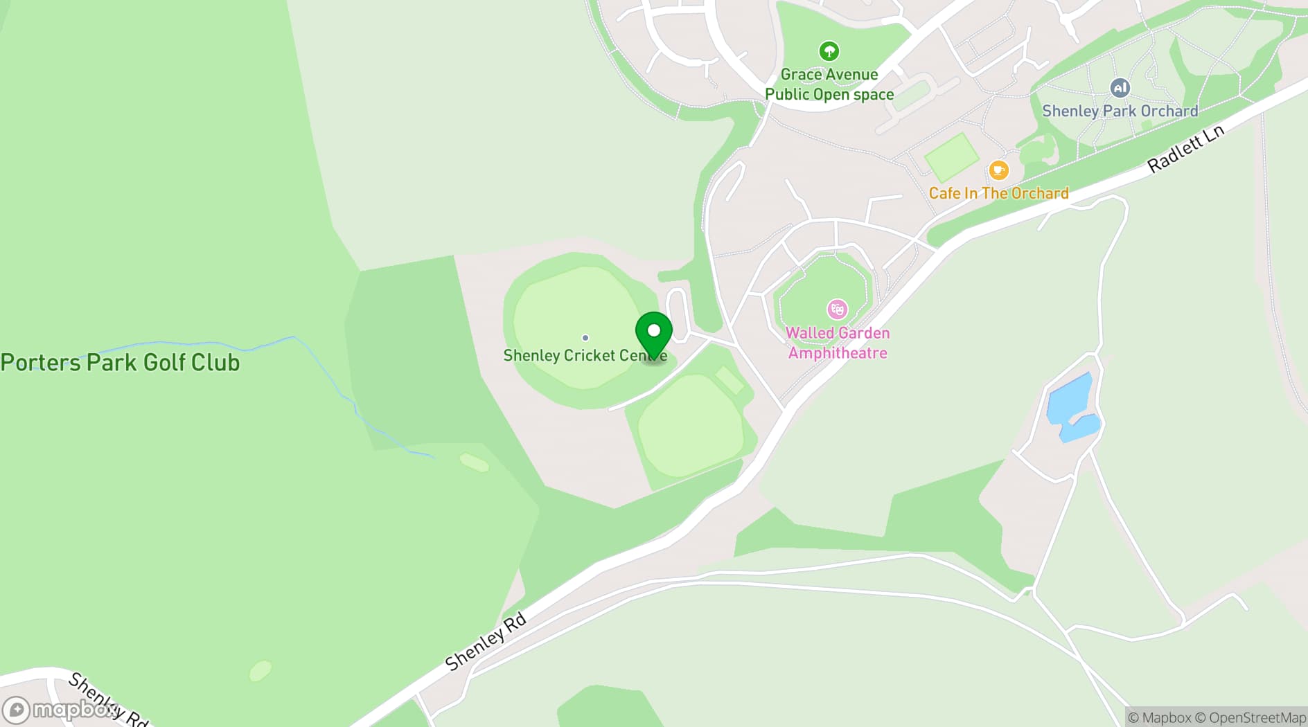 Map showing London Shenley Club