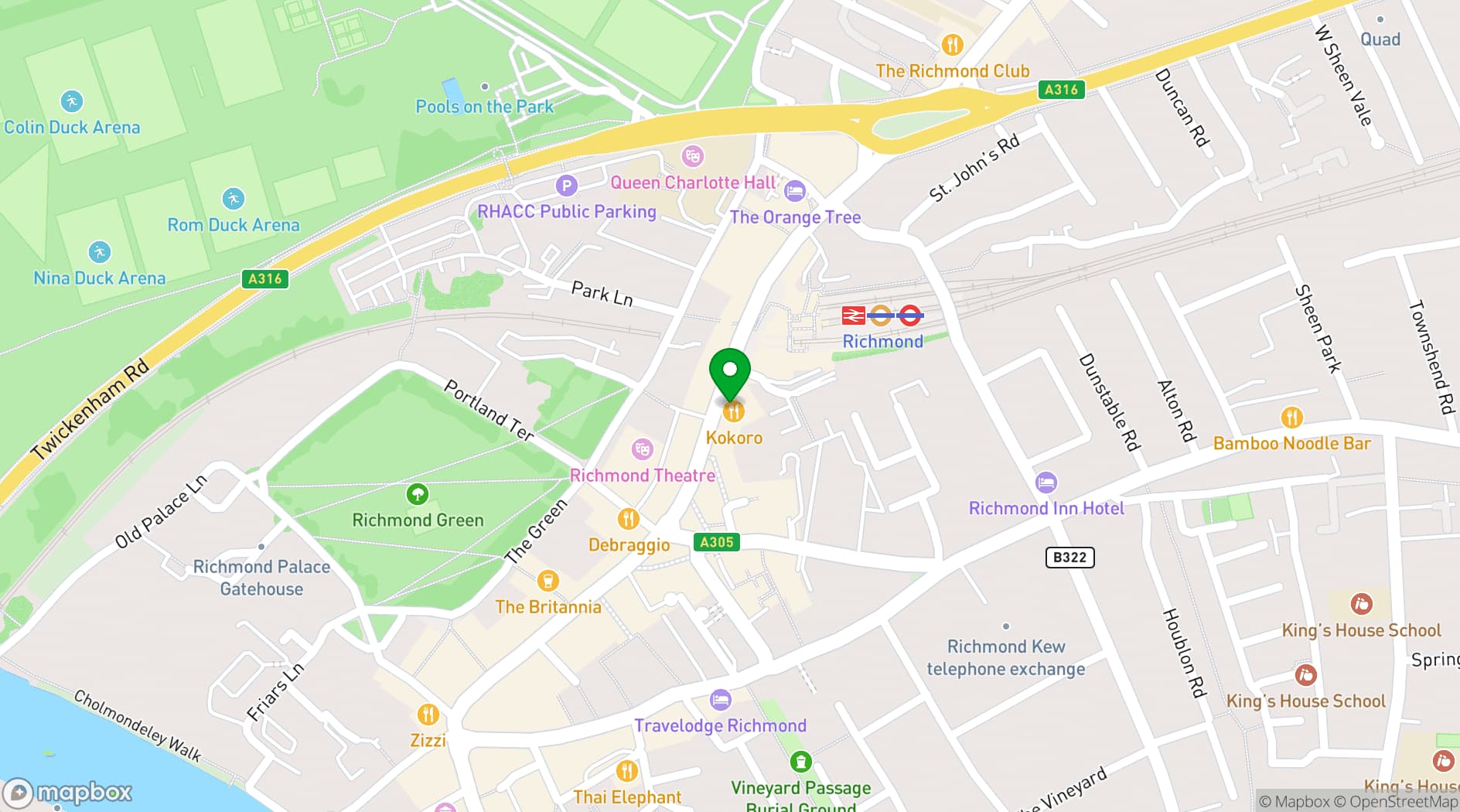 Map showing Pizzeria Rustica