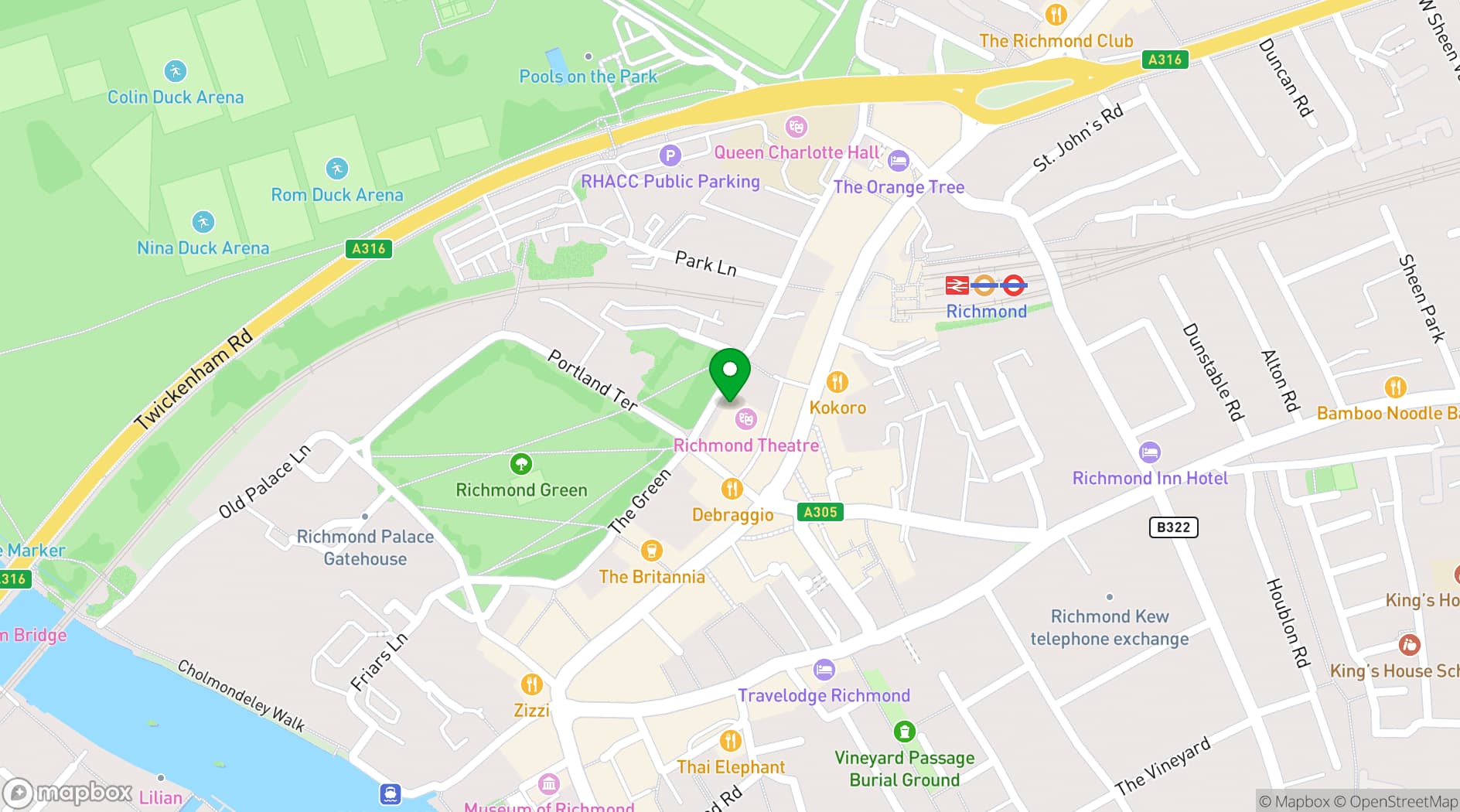 Map showing Richmond Theatre