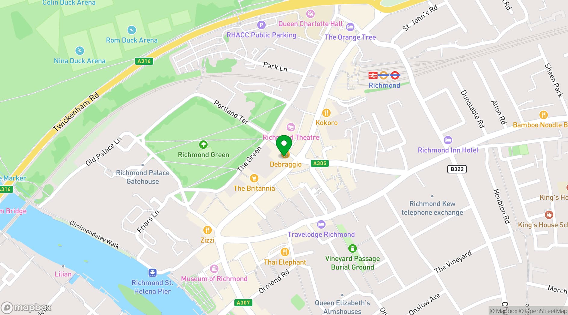 Map showing No 1a Duke Street
