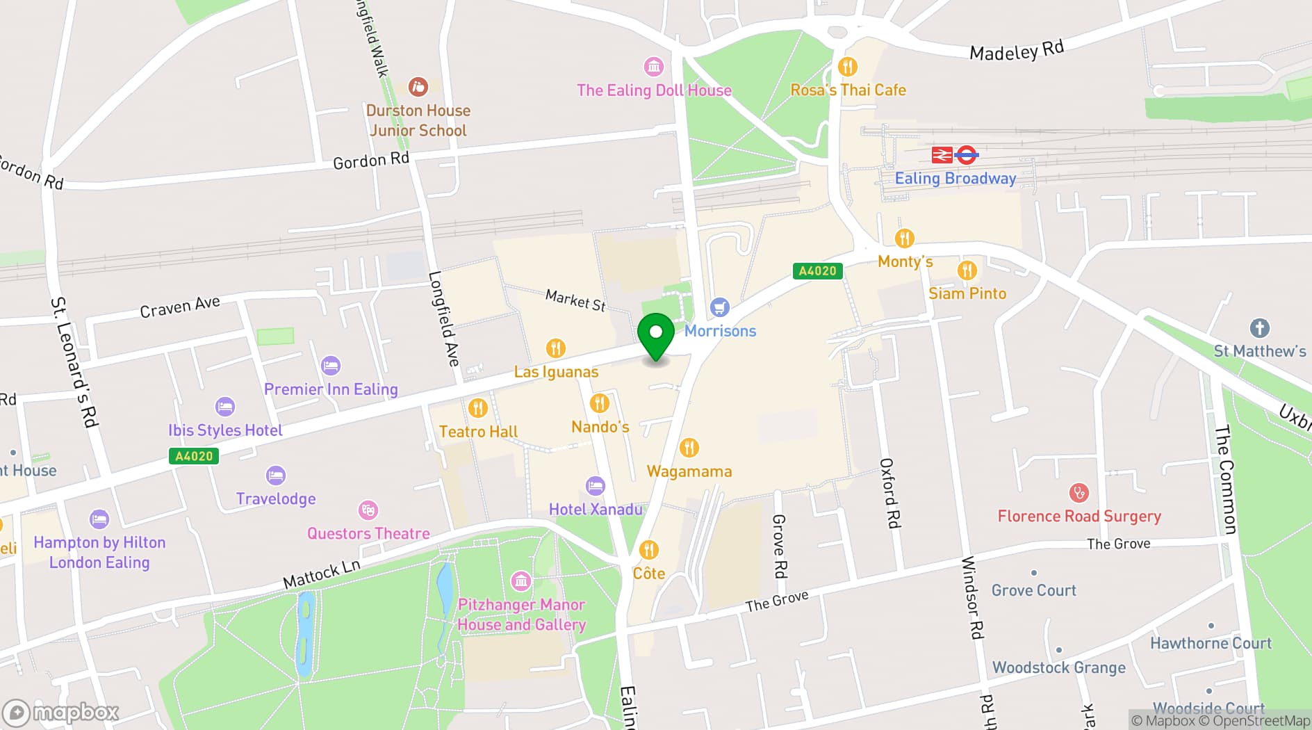 Map showing Cafe Zee