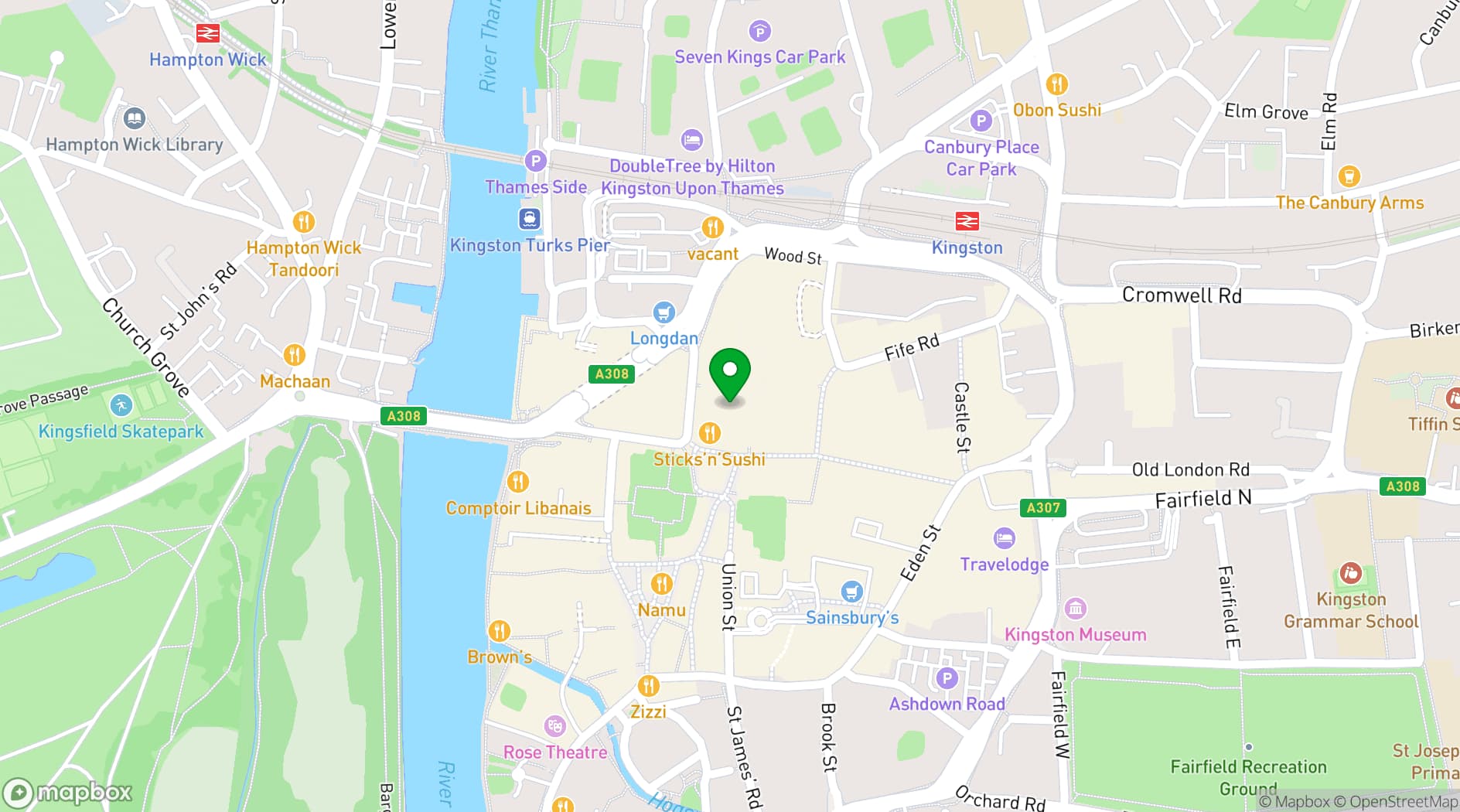 Map showing VRXtra Kingston x Curzon