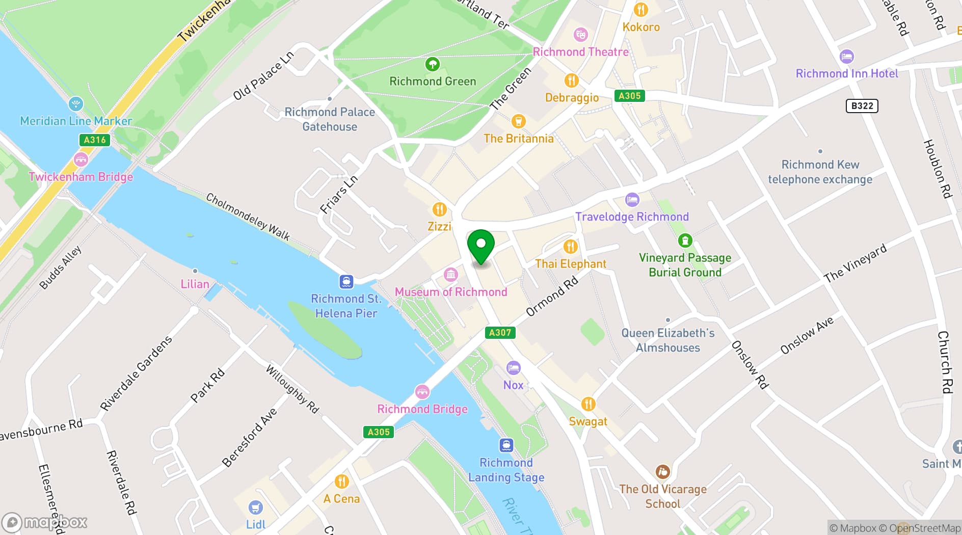 Map showing Côte Brasserie Richmond