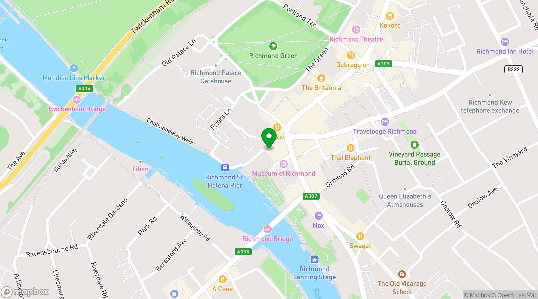 Map showing Curzon Richmond Cinema