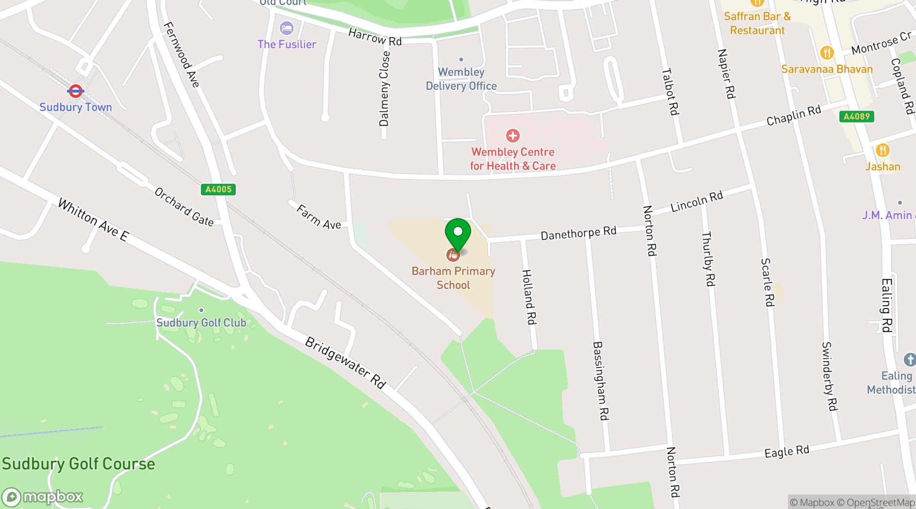 Map showing Barham Primary School