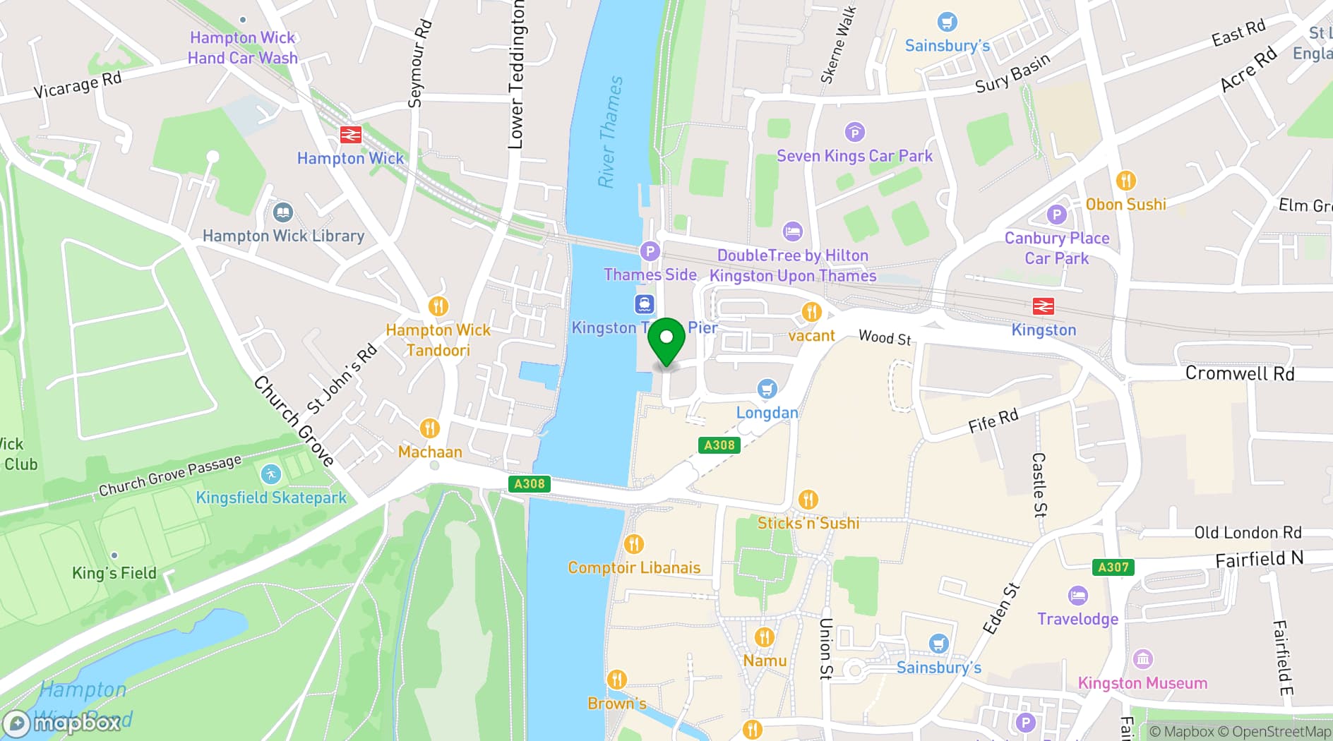 Map showing FUSEBOX Kingston