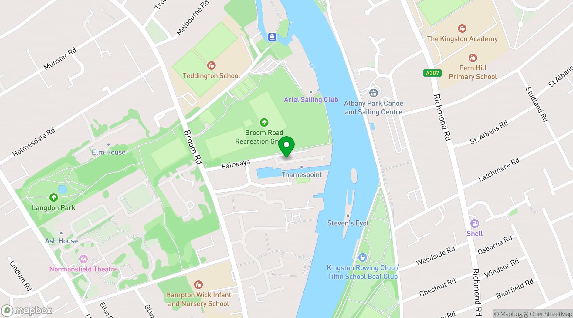 Map showing Twickenham Sea Cadets