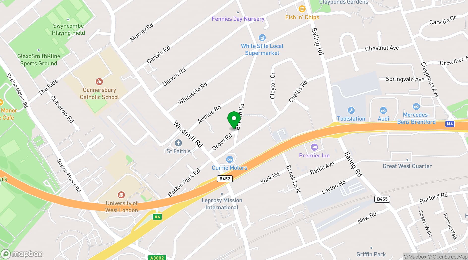 Map showing The Lord Nelson