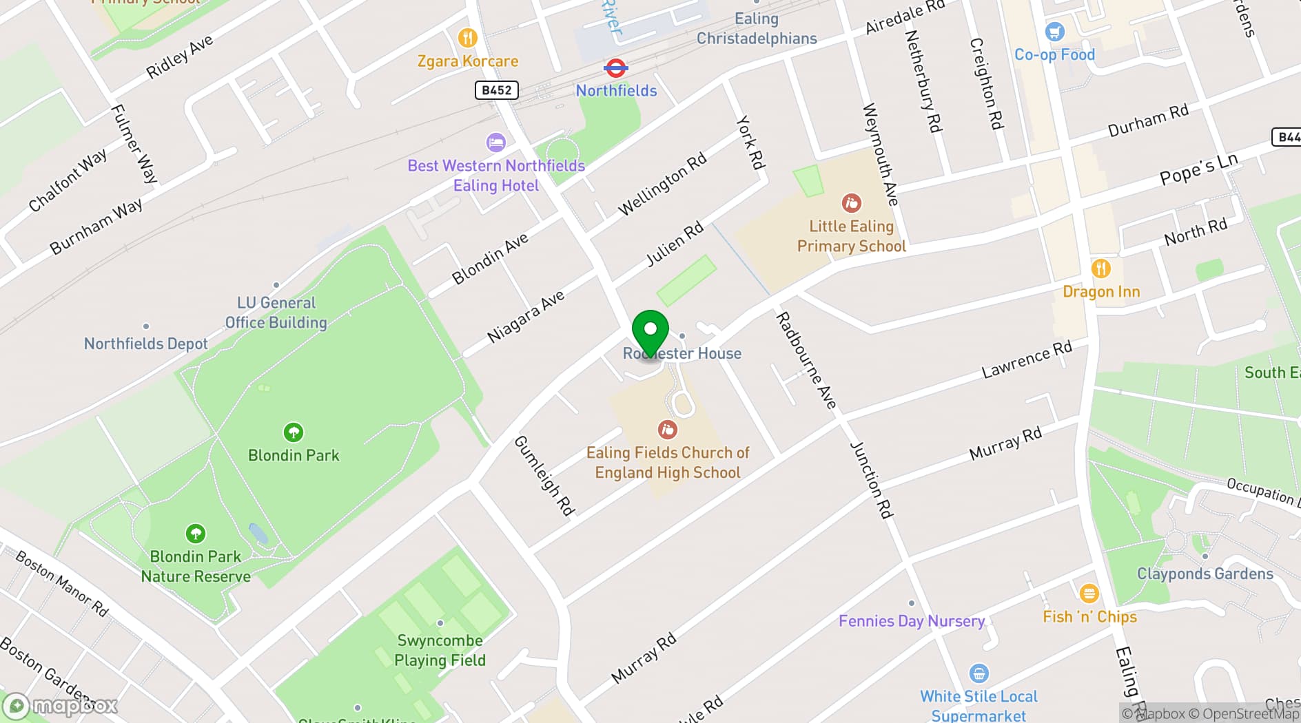Map showing London Fight Academy