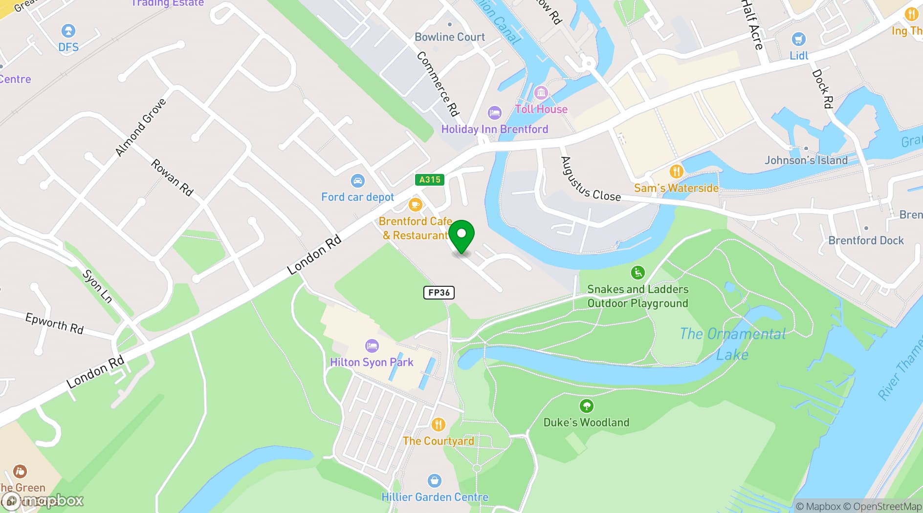 Map showing Syon Park 