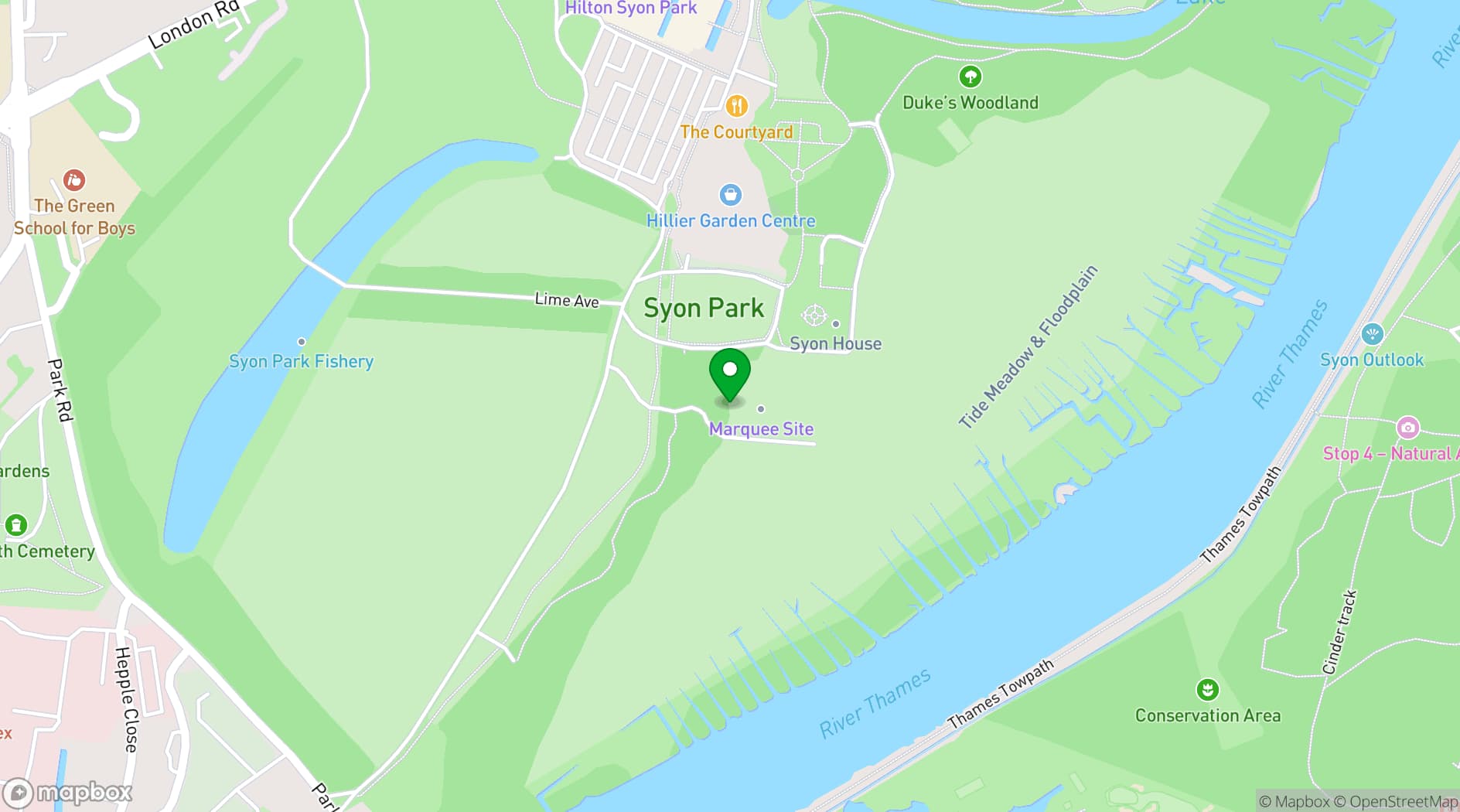 Map showing The Clementine, Syon Park