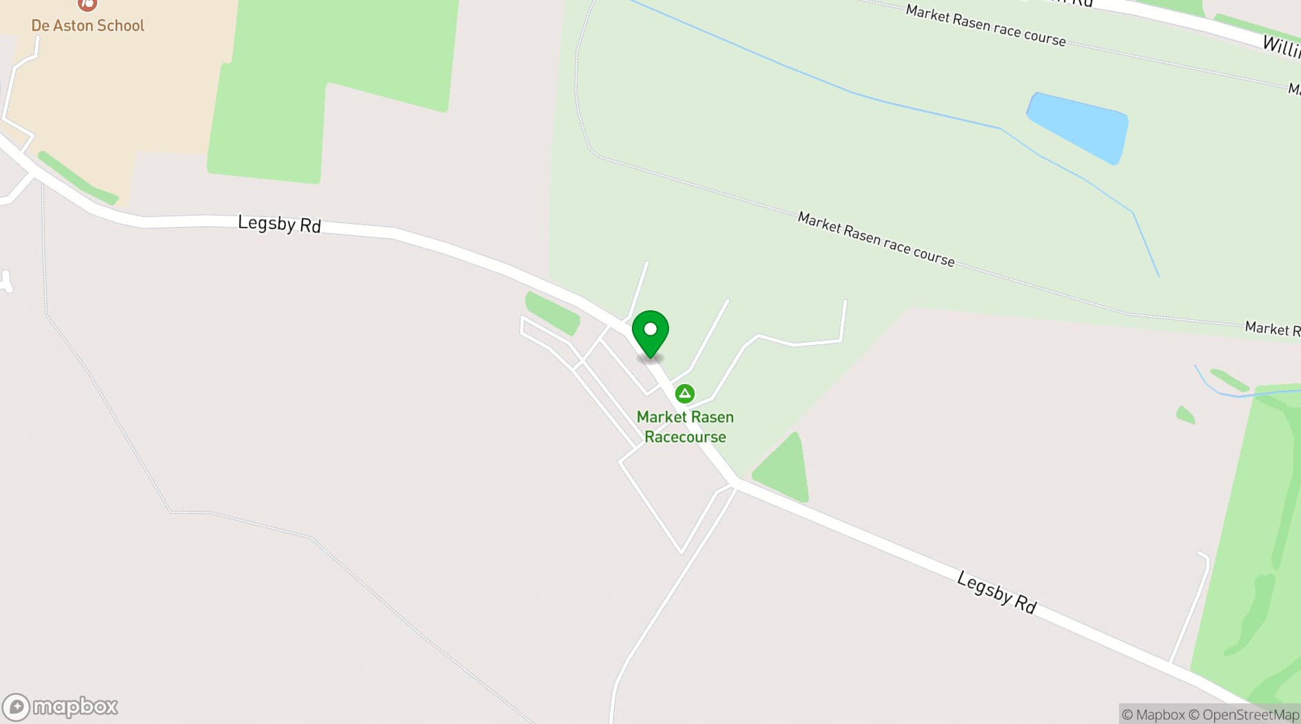 Map showing Market Rasen Racecours